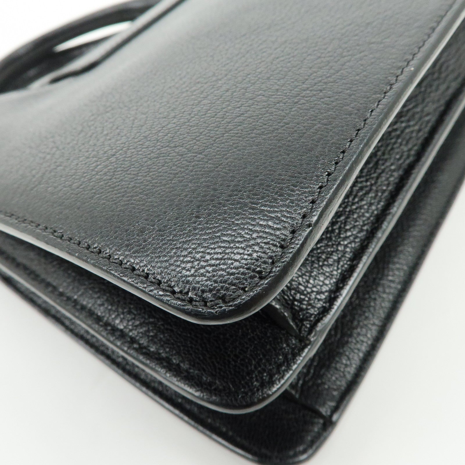 JIMMY CHOO Rebel Bag Leather Hand Bag Black