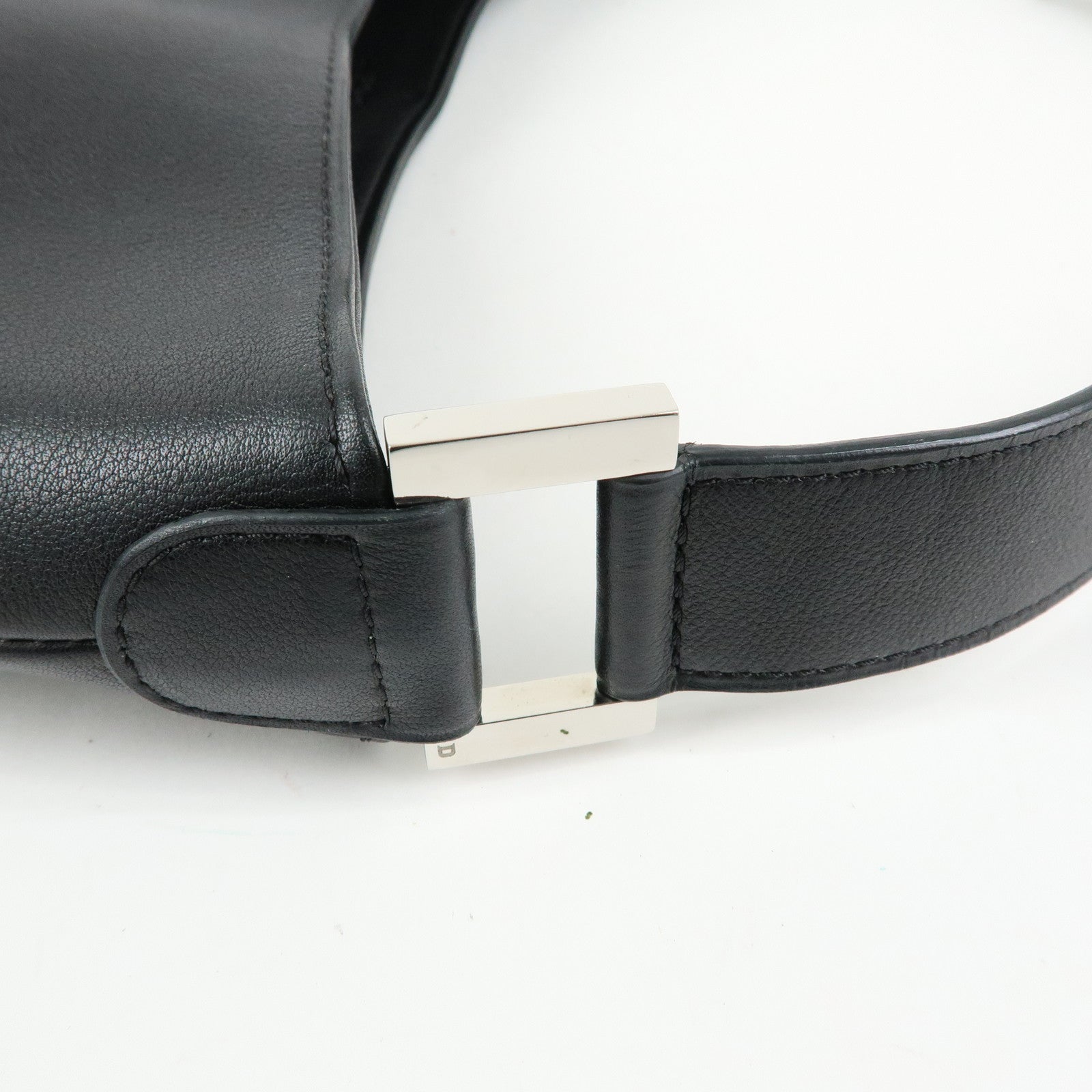 DELVAUX Louise Leather Shoulder Bag Hand Bag Black