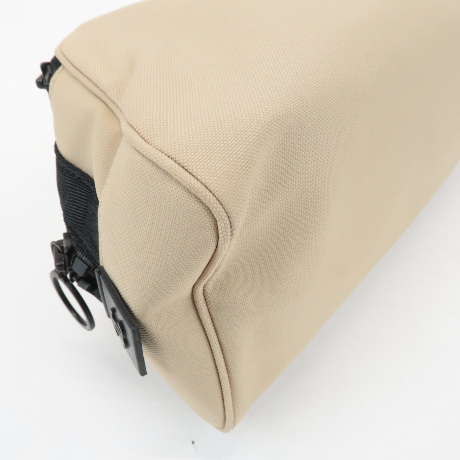 CHANEL Sports Line Nylon Leather Pouch Beige Black