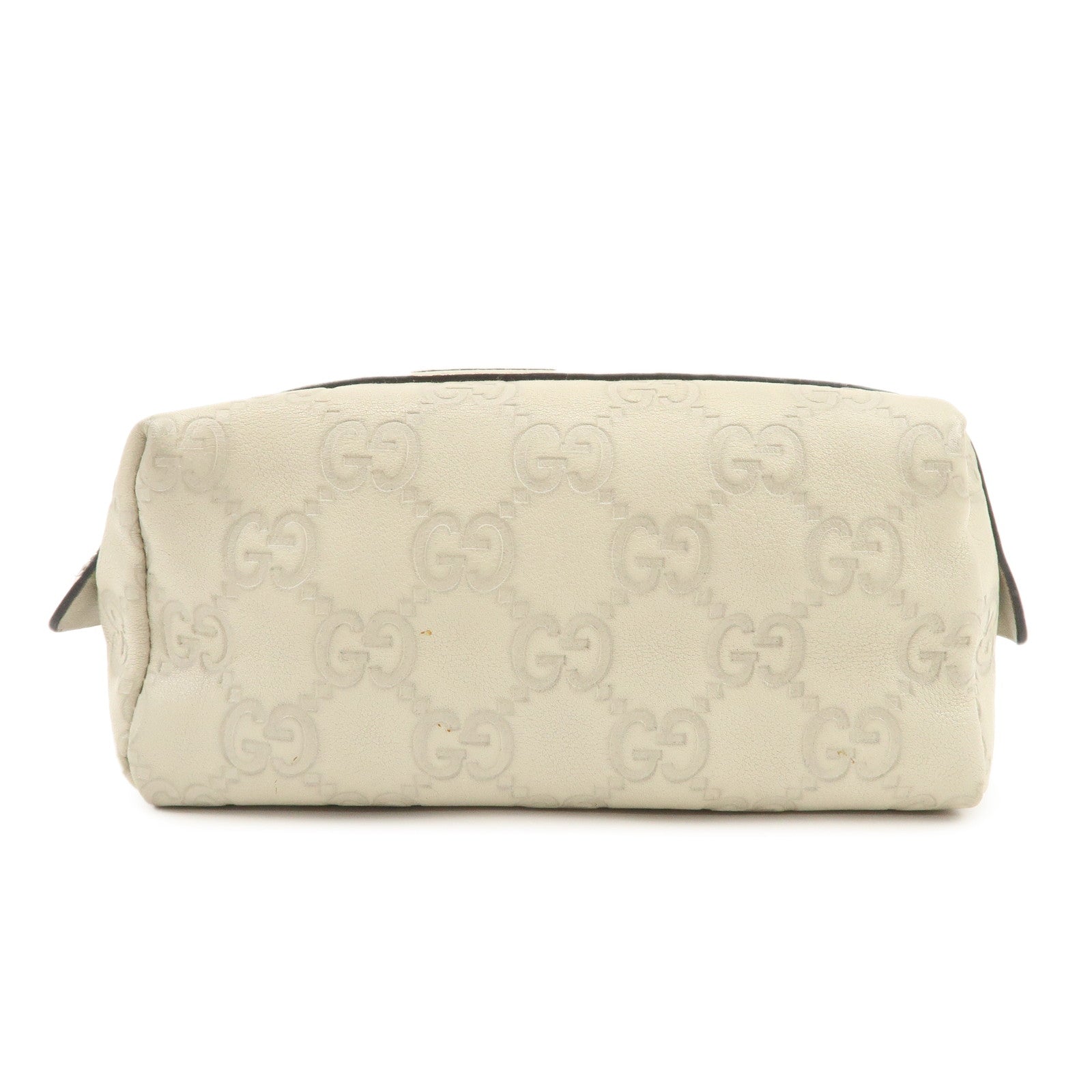 GUCCI Guccissima Leather Pouch Cosmetic Pouch Purse Ivory 153228