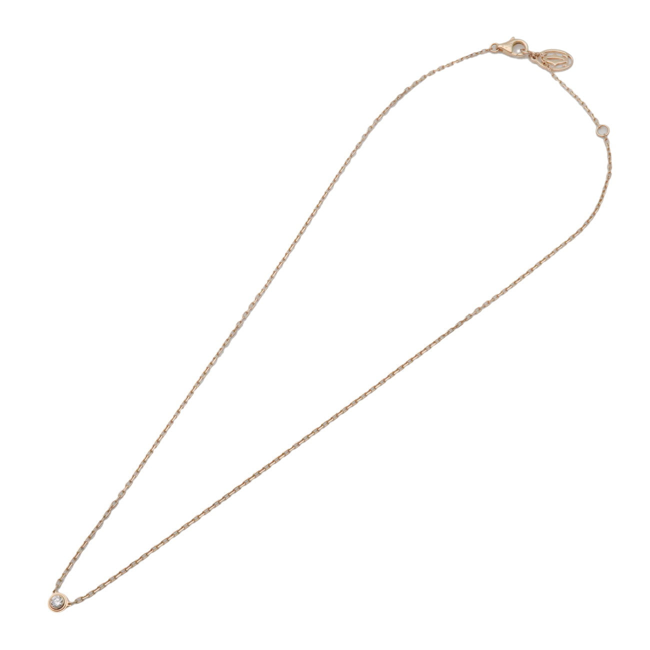 Cartier D'amour 1P Diamond Necklace SM K18 750YG Yellow Gold