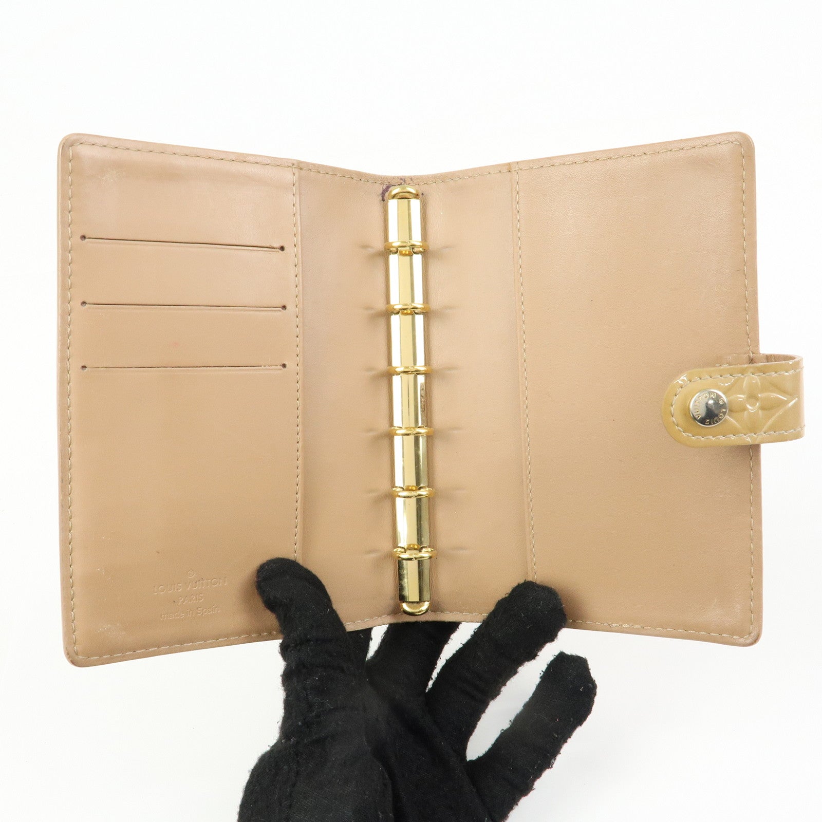 Louis Vuitton Monogram Vernis Agenda PM Planner Cover Beige R21001