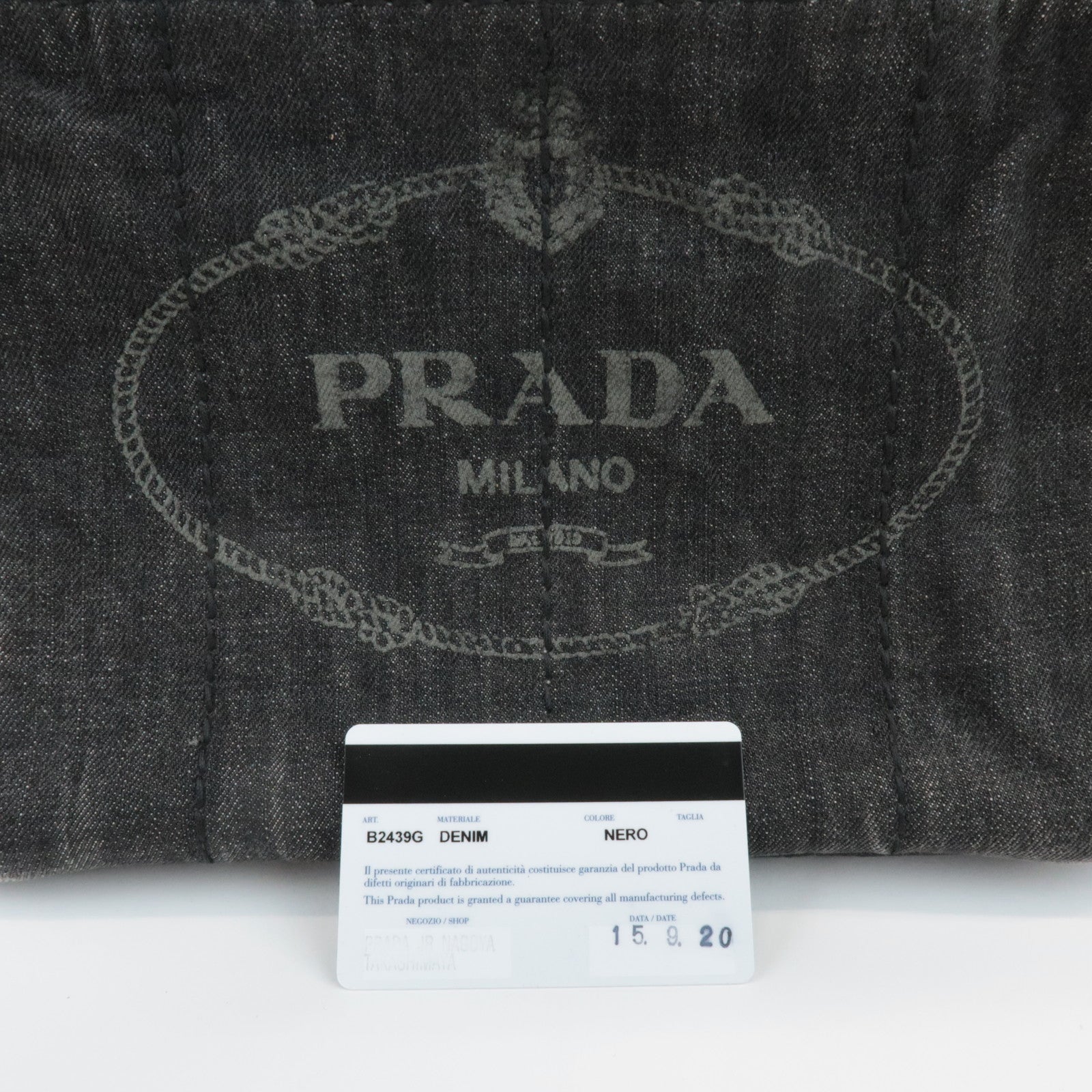 PRADA Canapa Mini 2Way Bag Hand Shoulder Bag Black B2439G