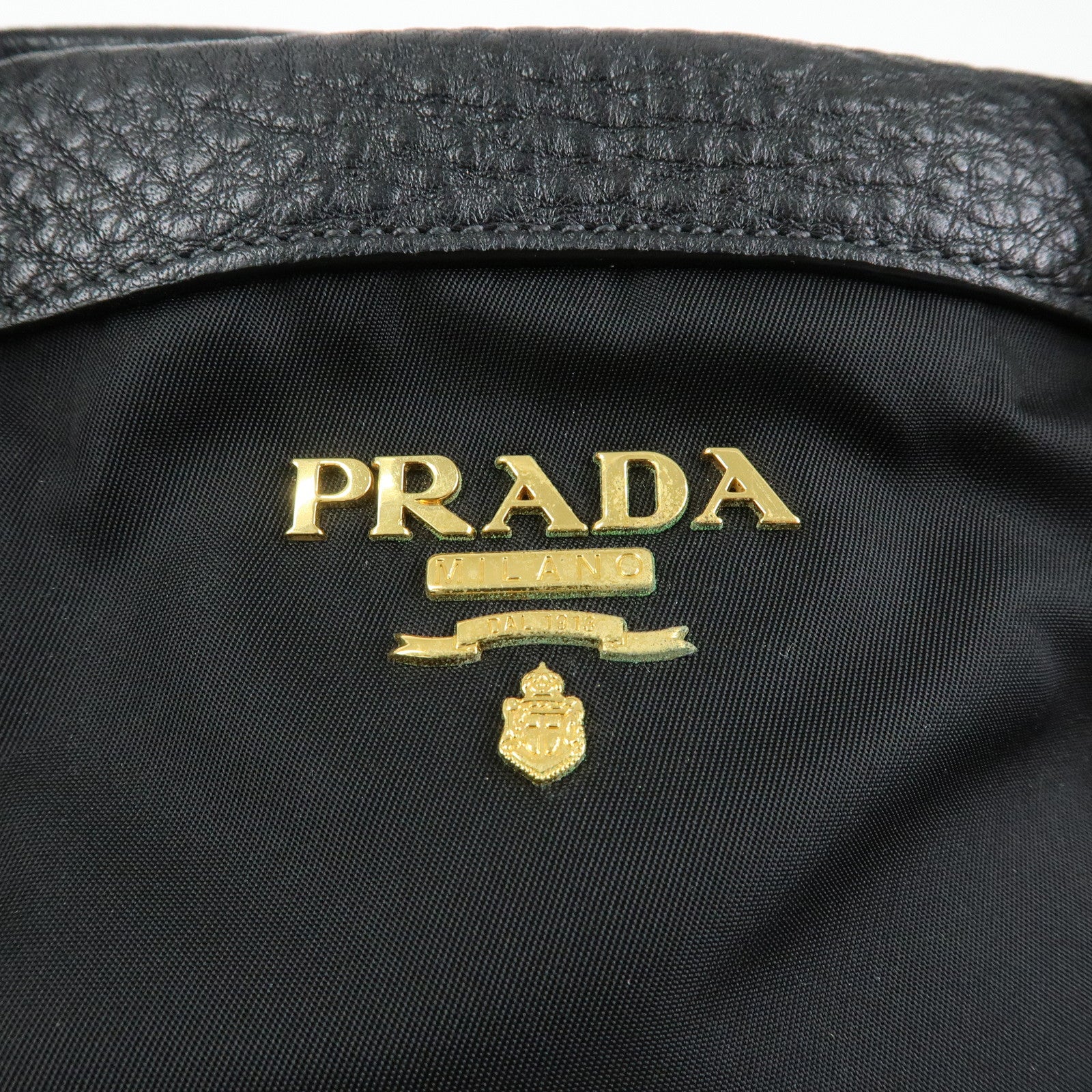 PRADA Logo Nylon Leather 2Way Shoulder Bag Hand Bag Black BN2032