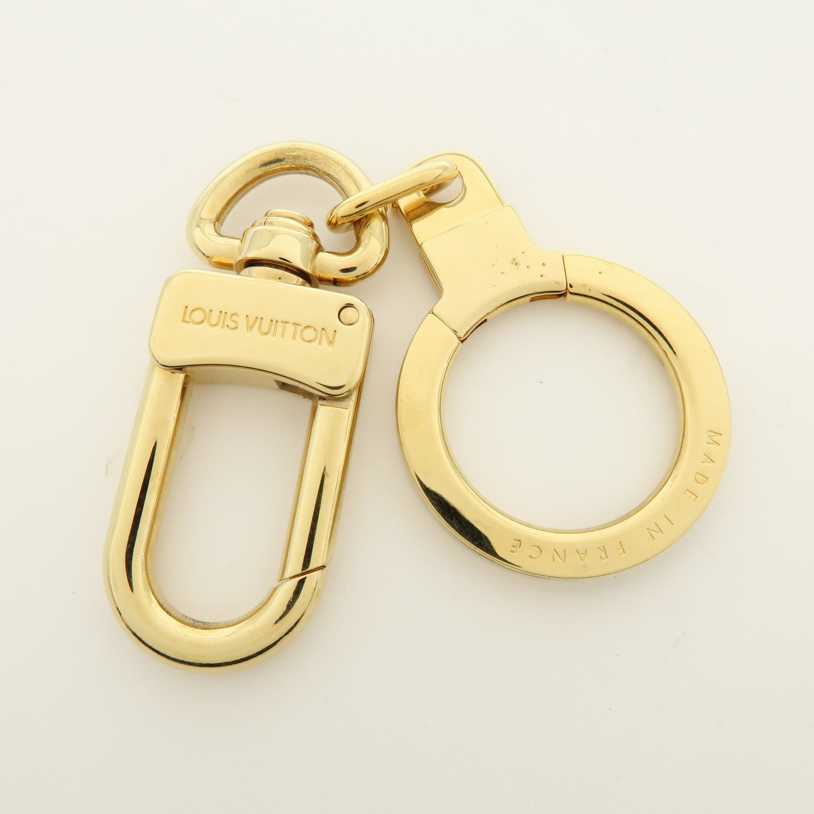 Louis Vuitton Set of 2 Ancre Metal Bag Charm Key Ring Gold M62694
