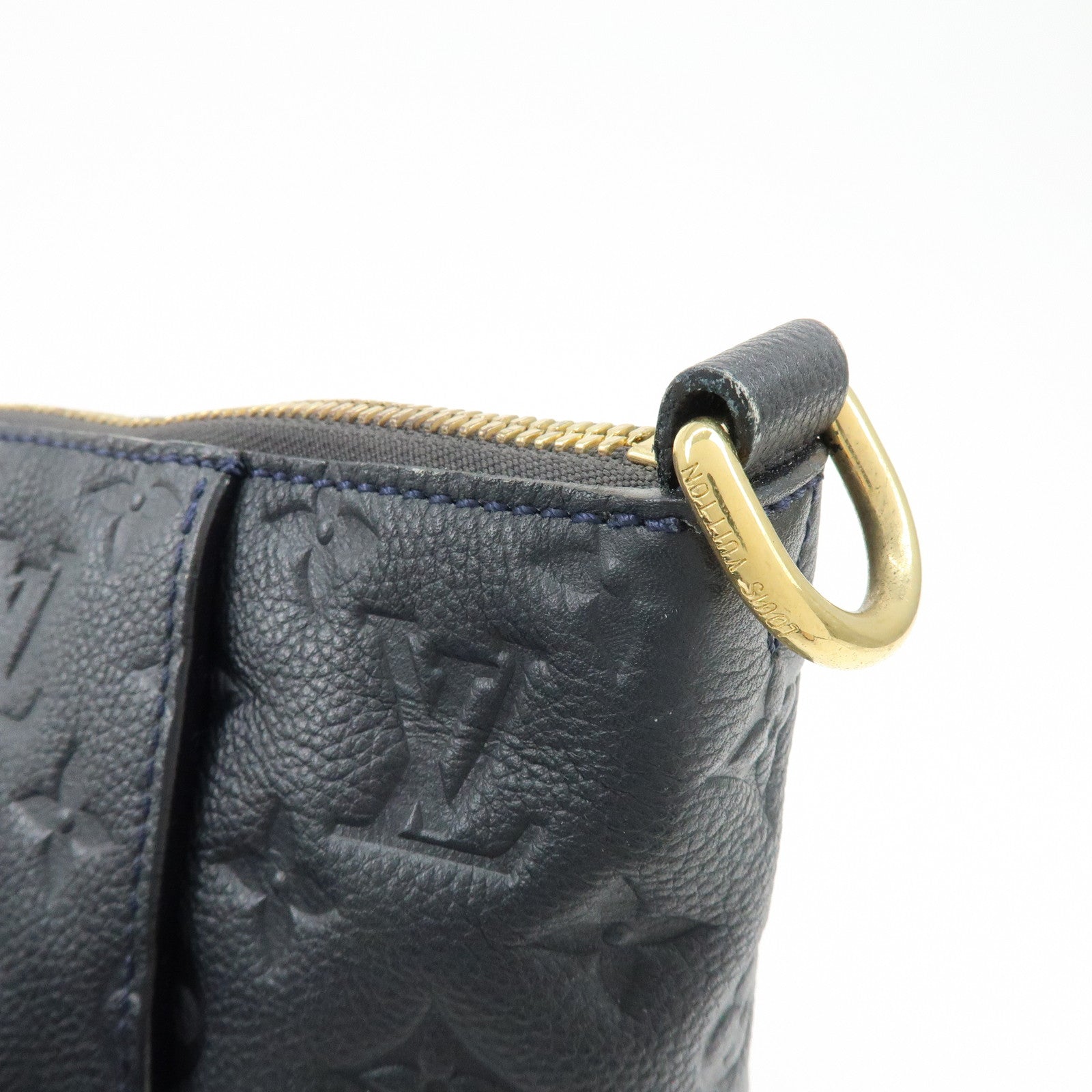 Louis Vuitton Monogram Empreinte Luminuse PM Tote Bag Navy M93410