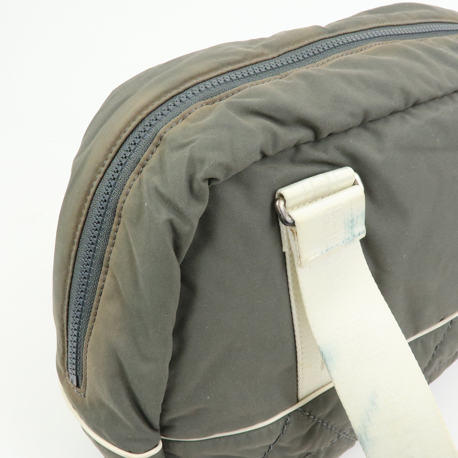 CHANEL Sports Line COCO Mark Nylon Boston Hand Shoulder Bag Gray