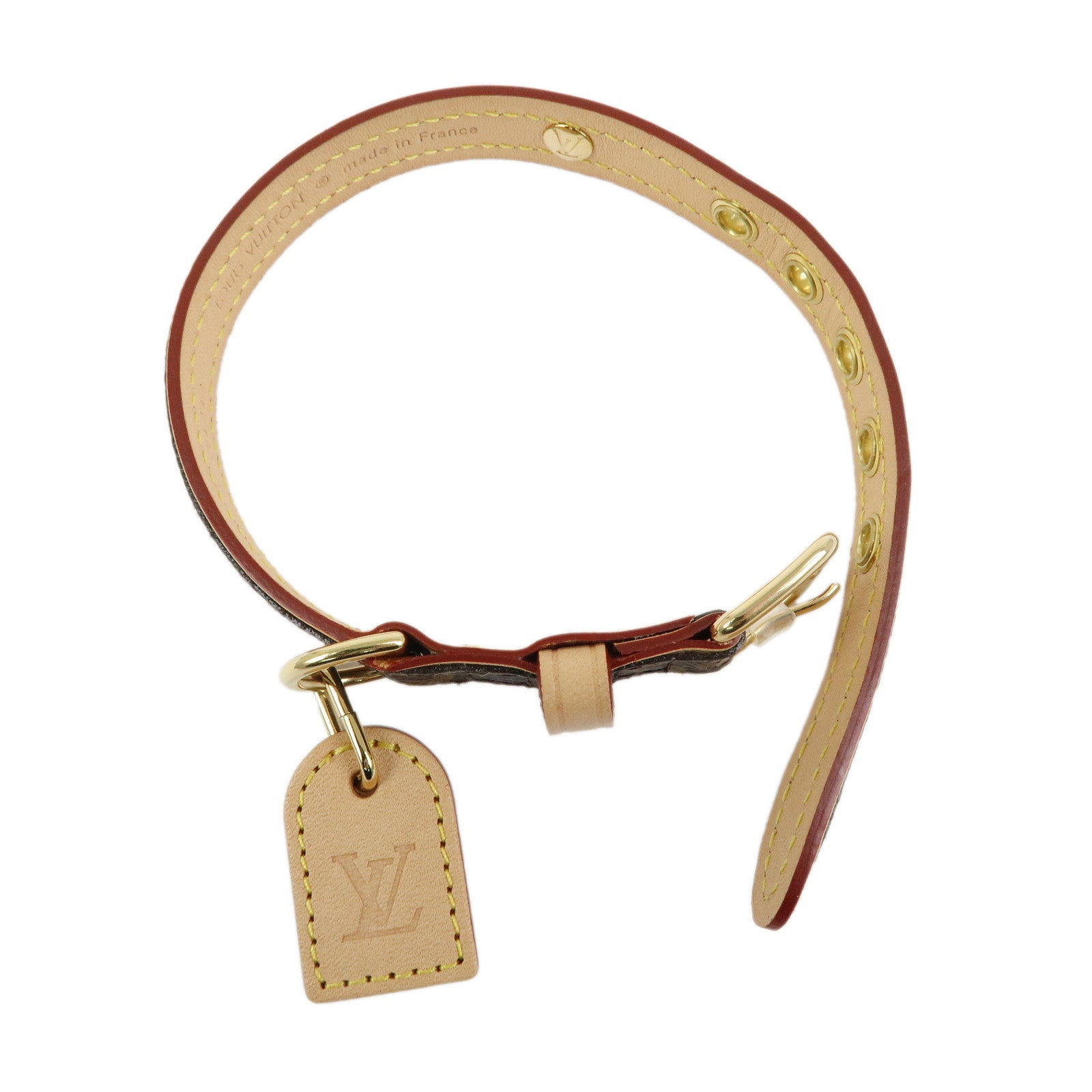 Louis Vuitton Monogram Canvas Leather Dog Collar Brown M80340