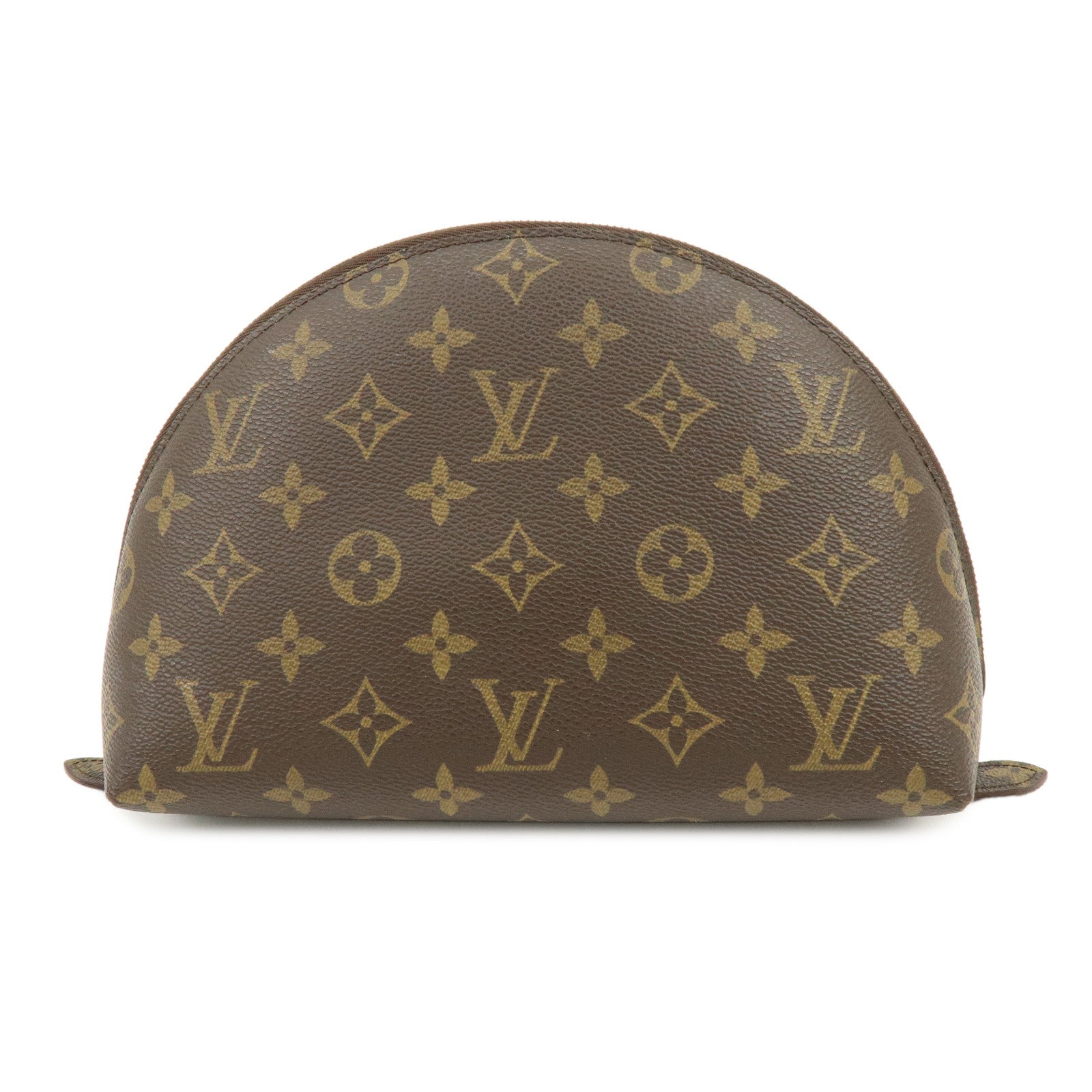 Louis Vuitton Monogram Trousse Demi Ronde Pouch Brown M47520