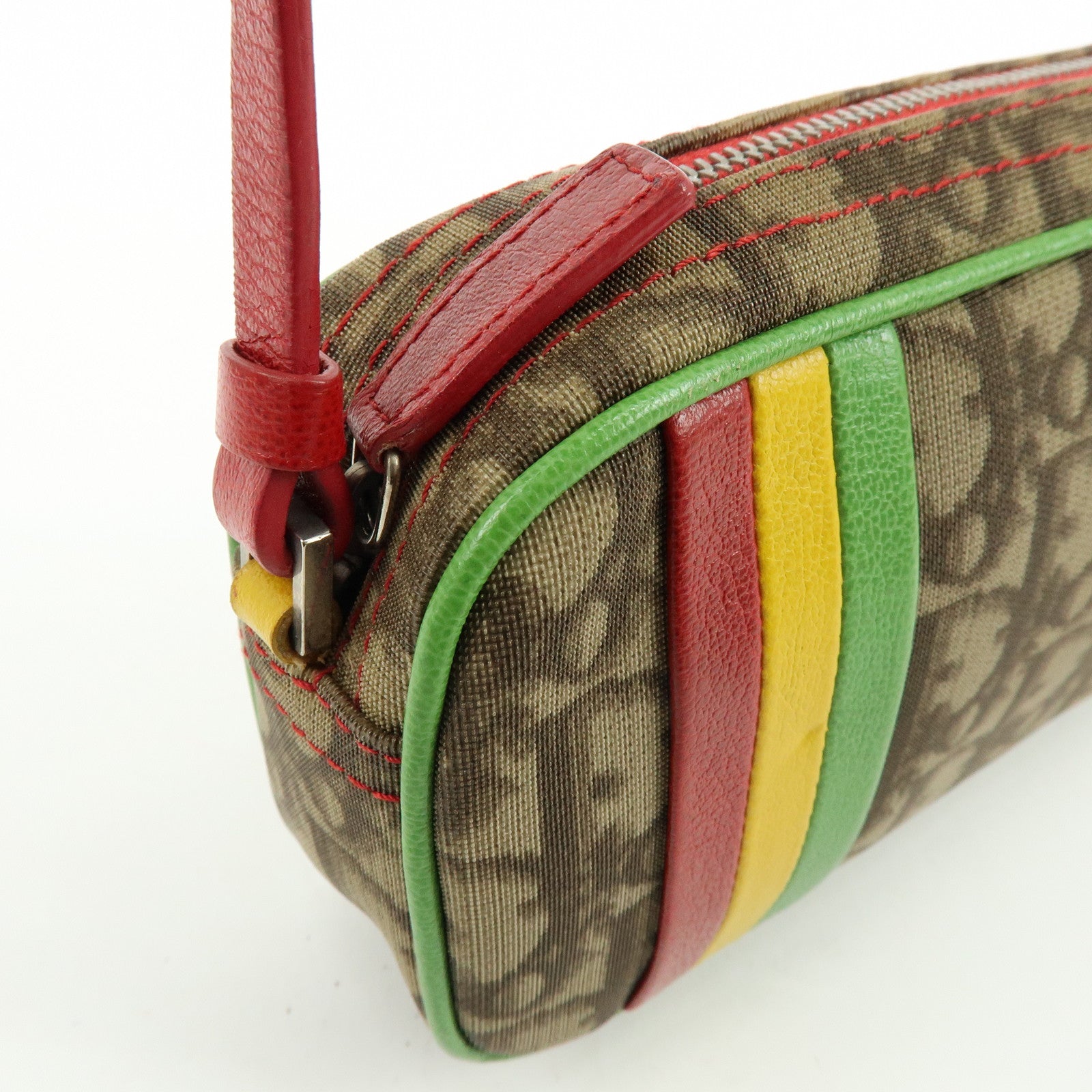 Christian Dior Trotter Rasta Mini Shoulder Bag Hand Bag Brown Red