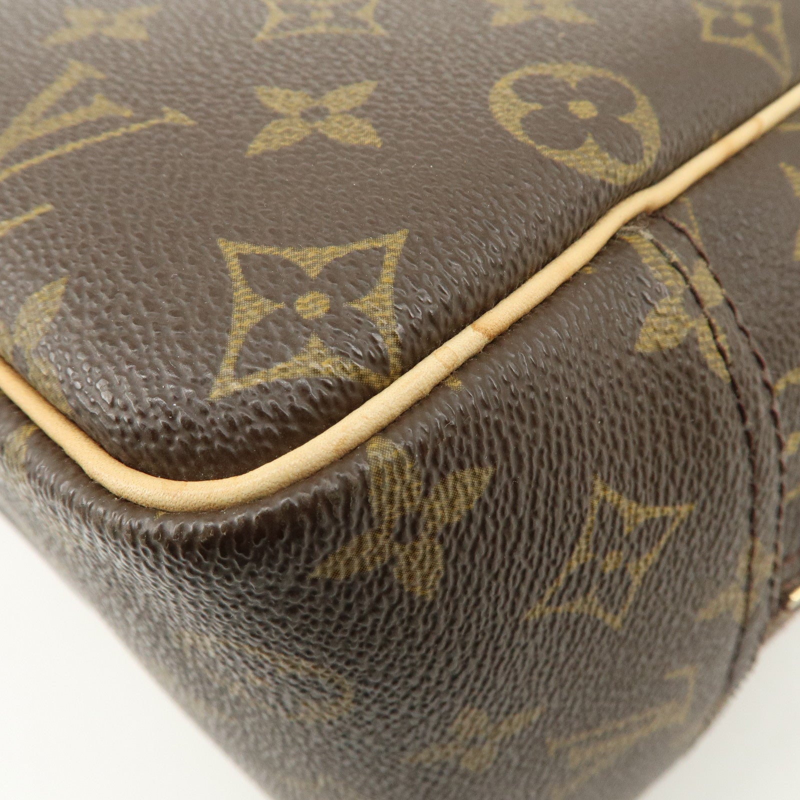 Louis Vuitton Monogram Deauville Hand Bag Brown M47270 Used