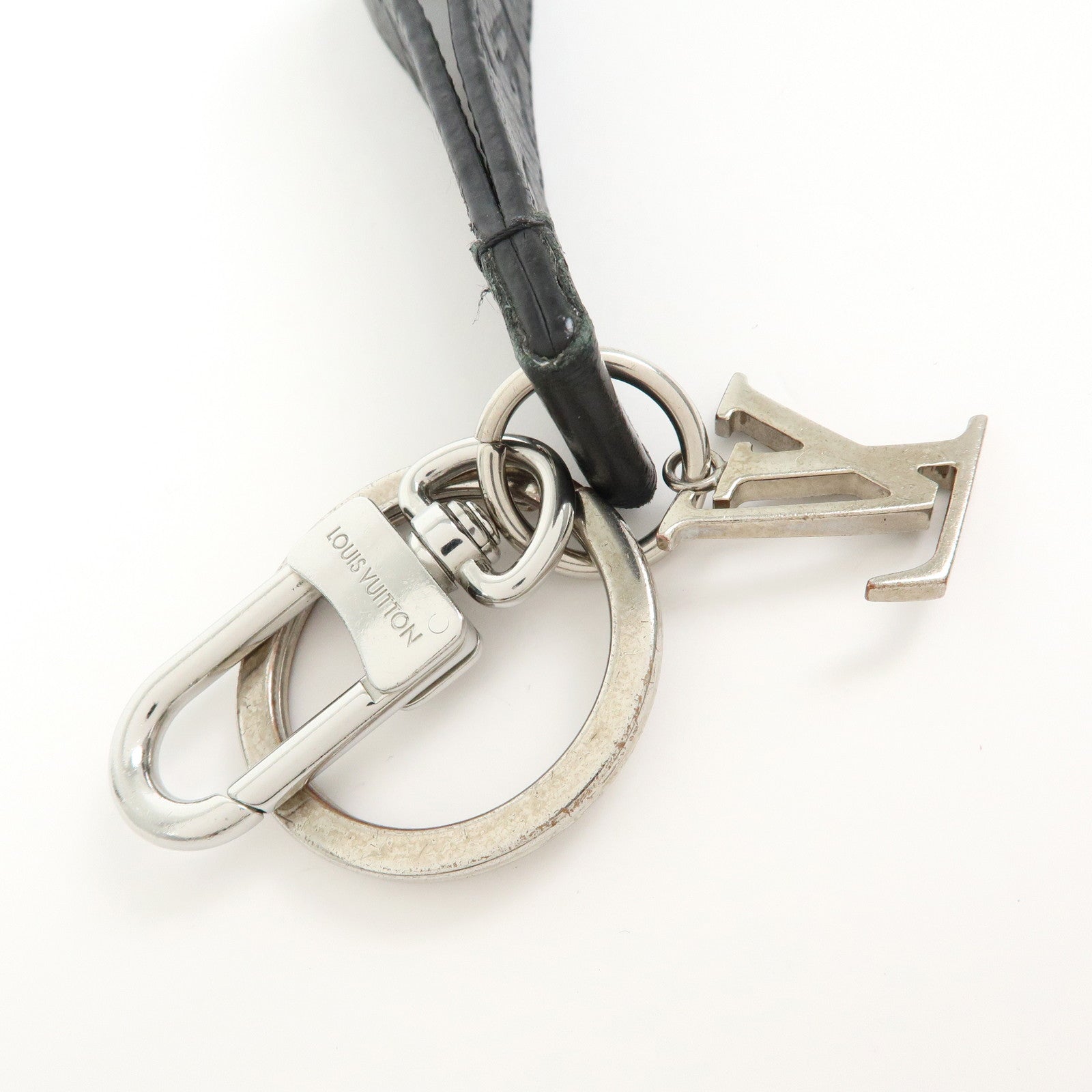 Louis Vuitton Monogram Shadow Dragonne S00 Charm Key Chain Black