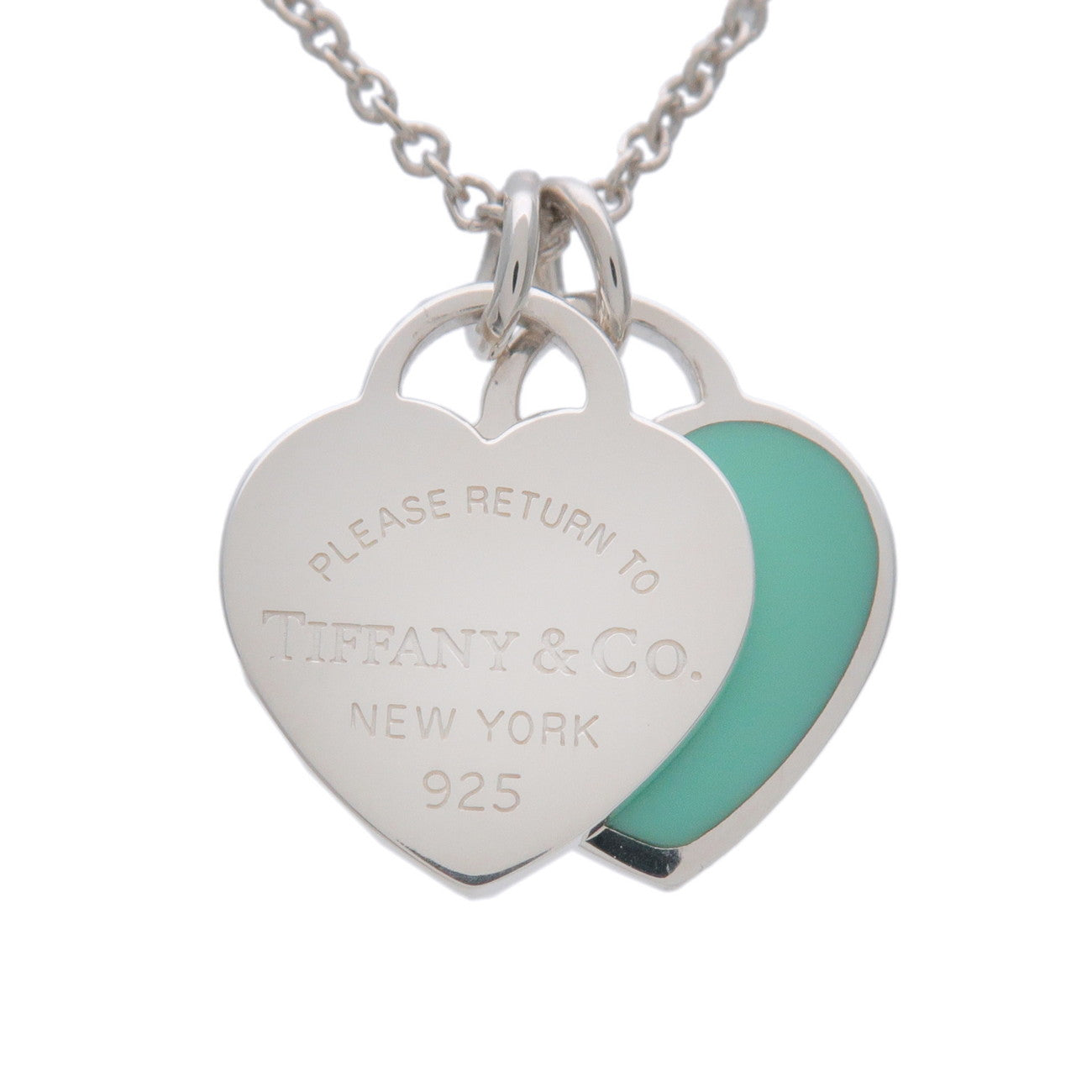 Tiffany & Co Return to Tiffany Mini Double Heart Tag Necklace SV925