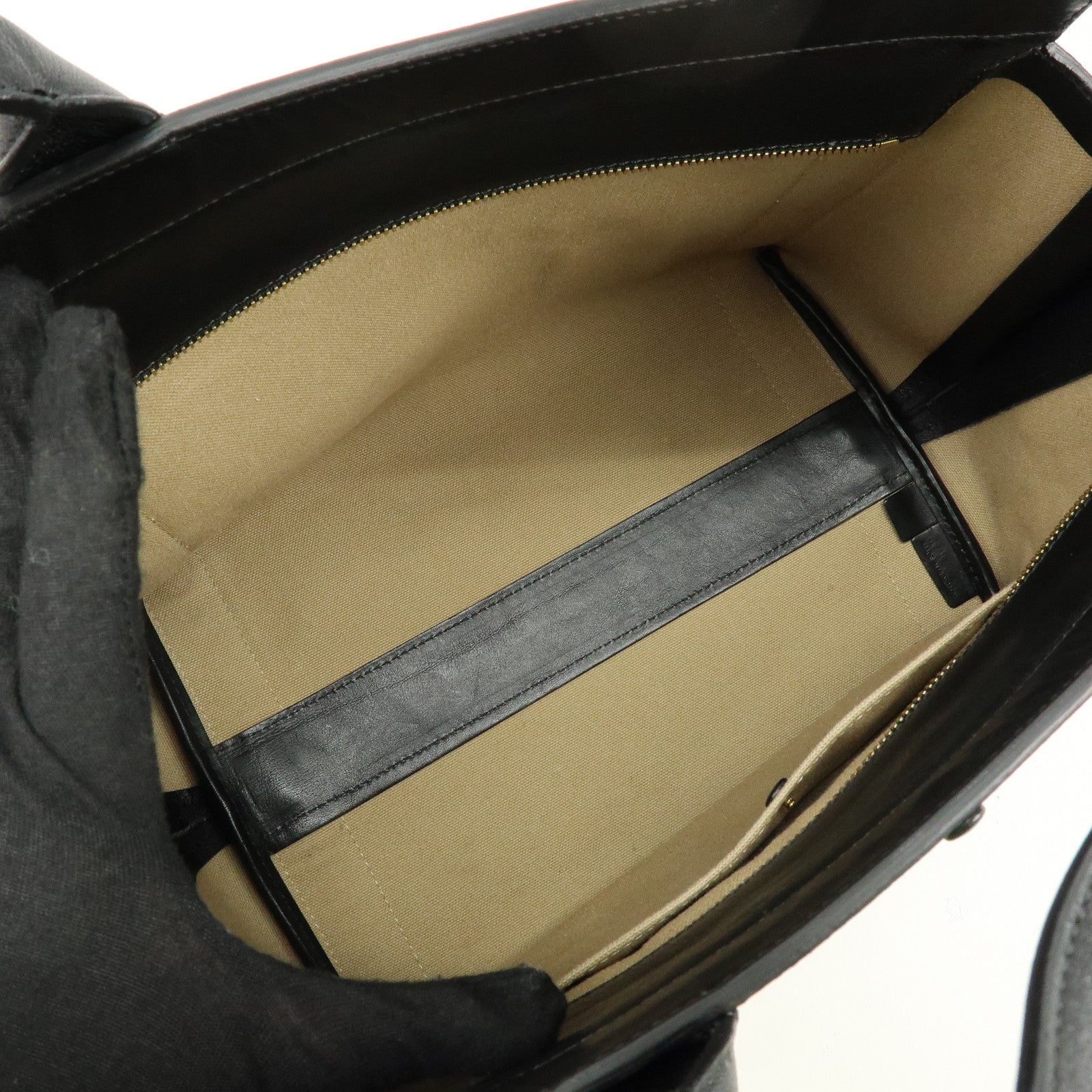 Chloe Allison Unborn Calf Leather Tote Bag Hand Bag Leopard Black