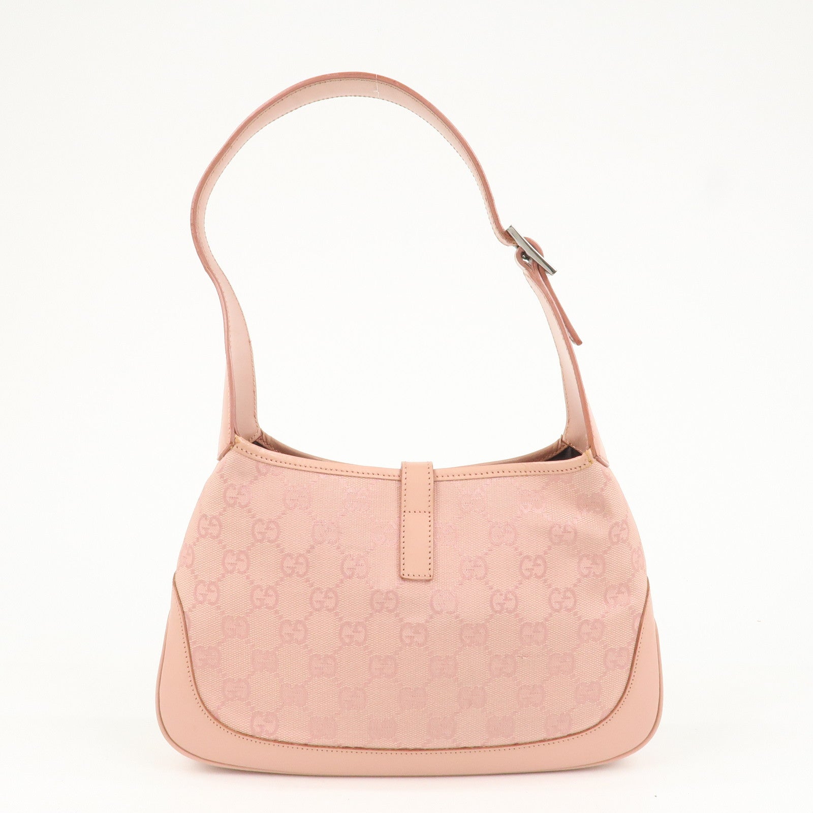 GUCCI Jackie Canvas Leather Shoulder Hand Bag Pink 001.3735