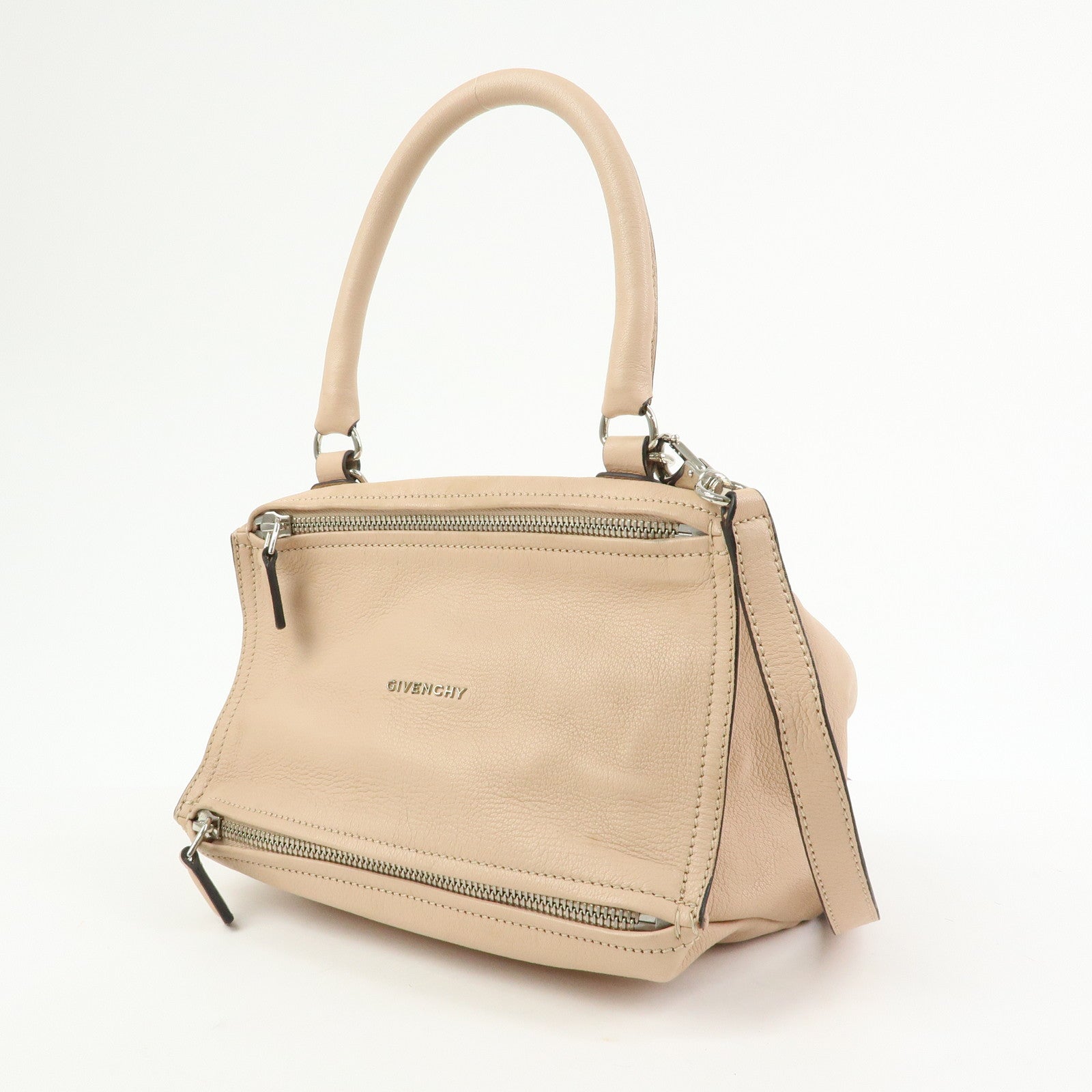 GIVENCHY Pandora Leather 2Way Bag Hand Bag Shoulder Bag Beige