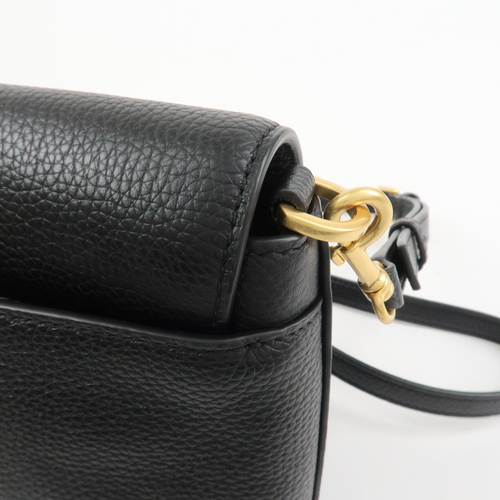 TORY BURCH Logo Leather Shoulder Bag Black