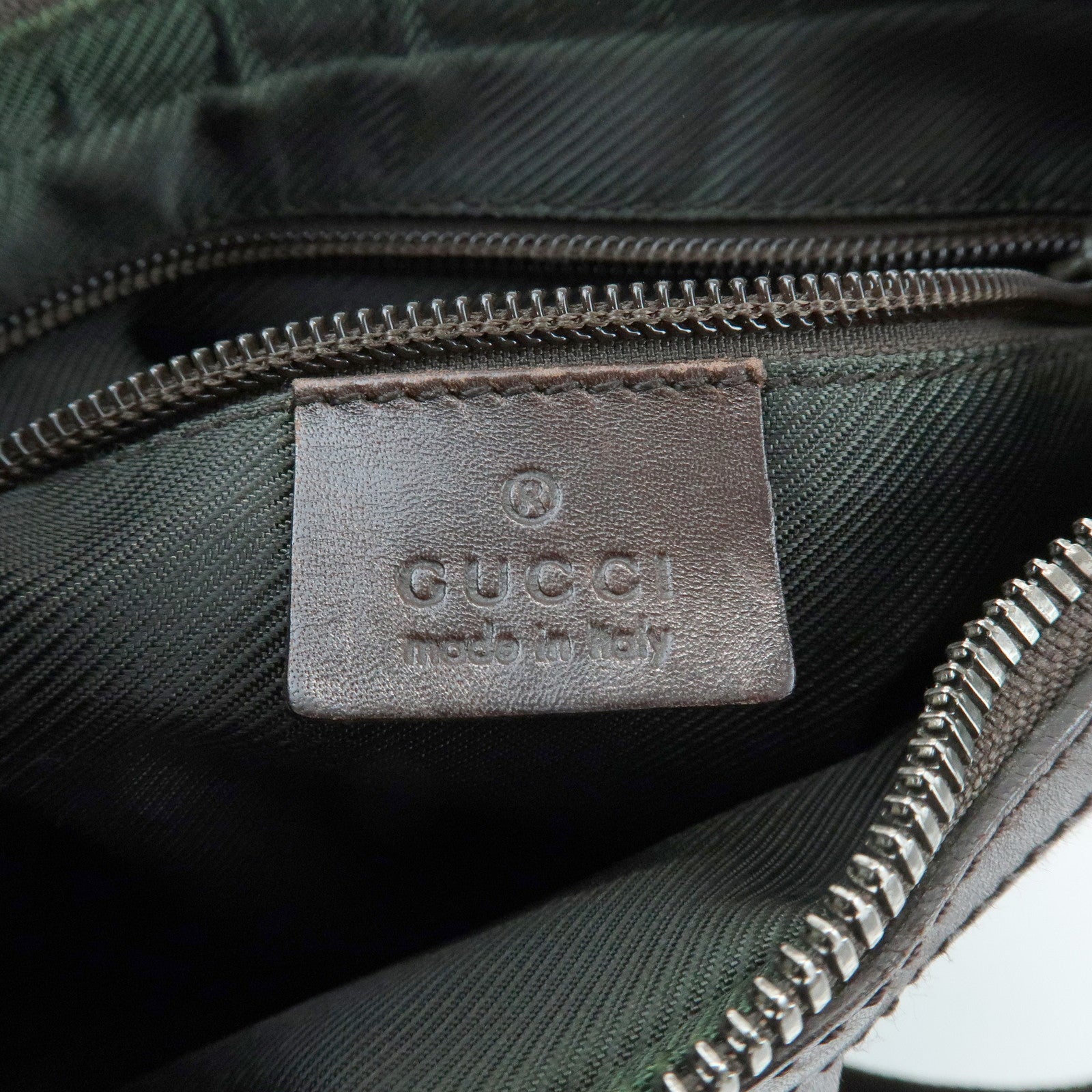 GUCCI GG Denim Leather Shoulder Crossbody Bag Dark Brown 101682