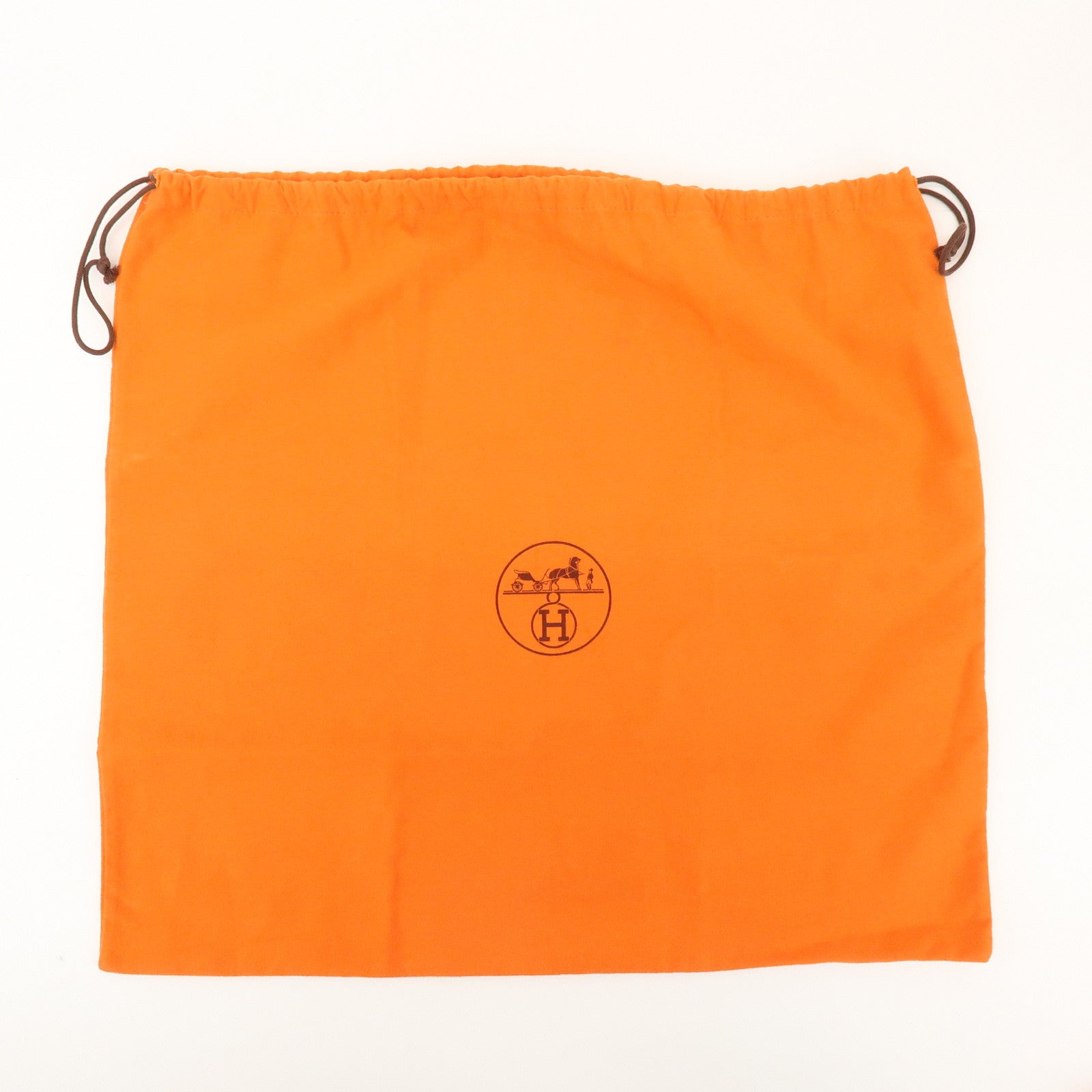 HERMES Set of 4 Drawstring Style Dust Bag Storage Bag Orange