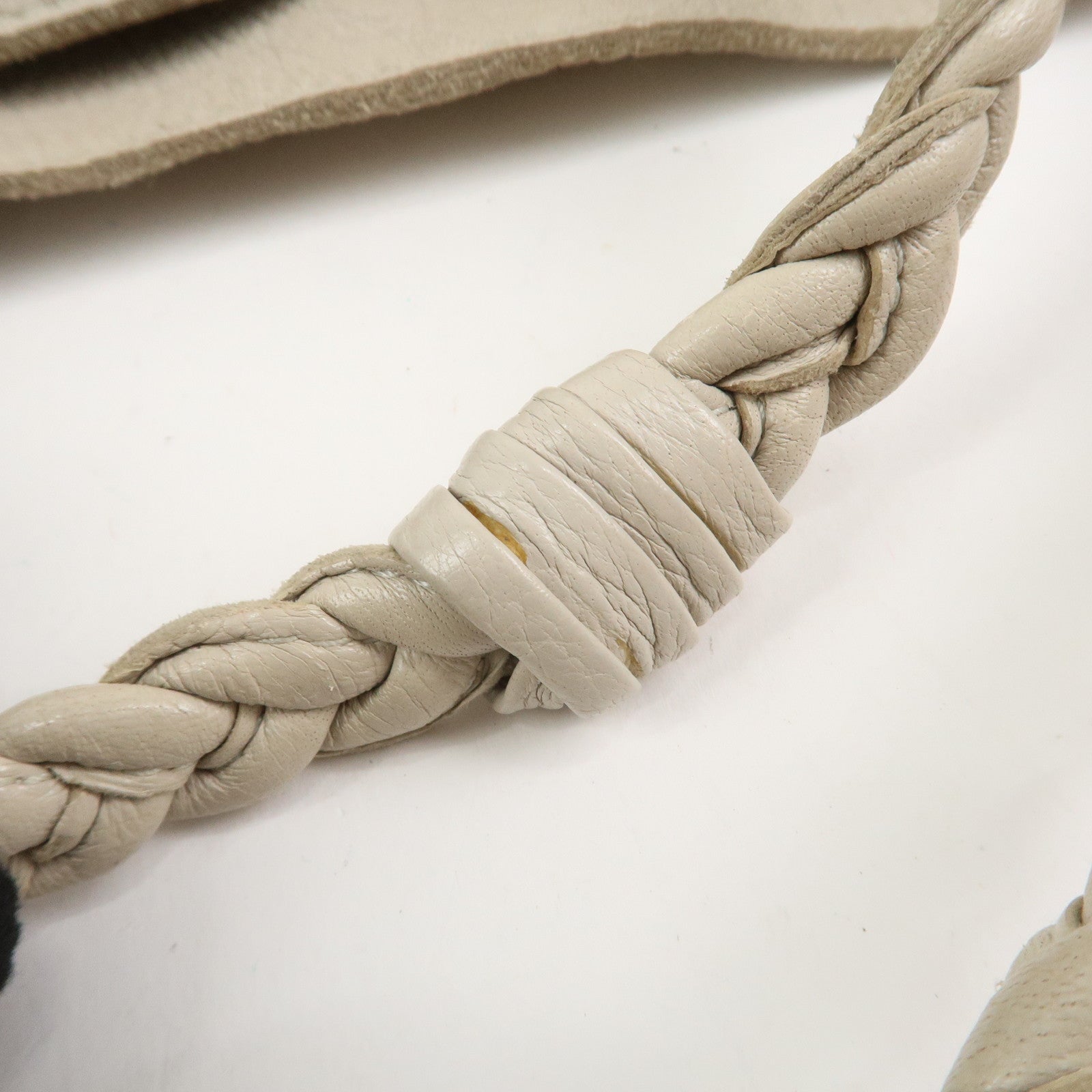 BOTTEGA VENETA Calf Leather 2Way Shoulder Bag Hand Bag Ivory