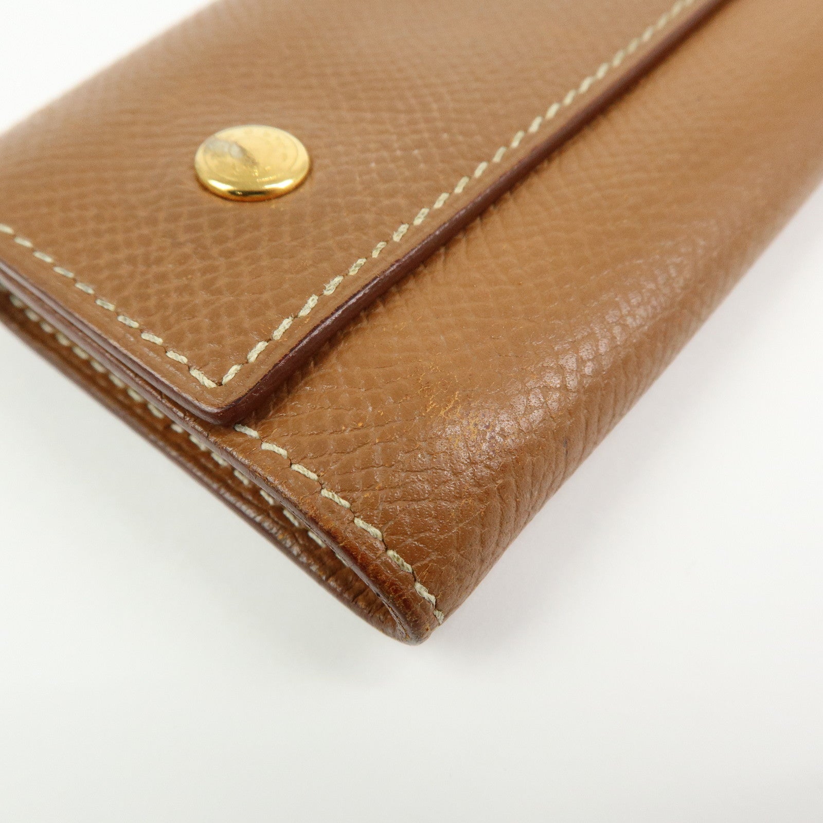 HERMES Beau Epsom Etui Cles 4 Key Case Key Holder □C Stamped Gold