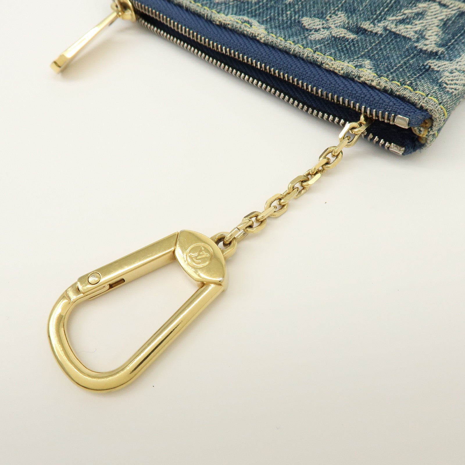 Louis Vuitton Monogram Denim Pochette Cles Coin Case Blue M95343