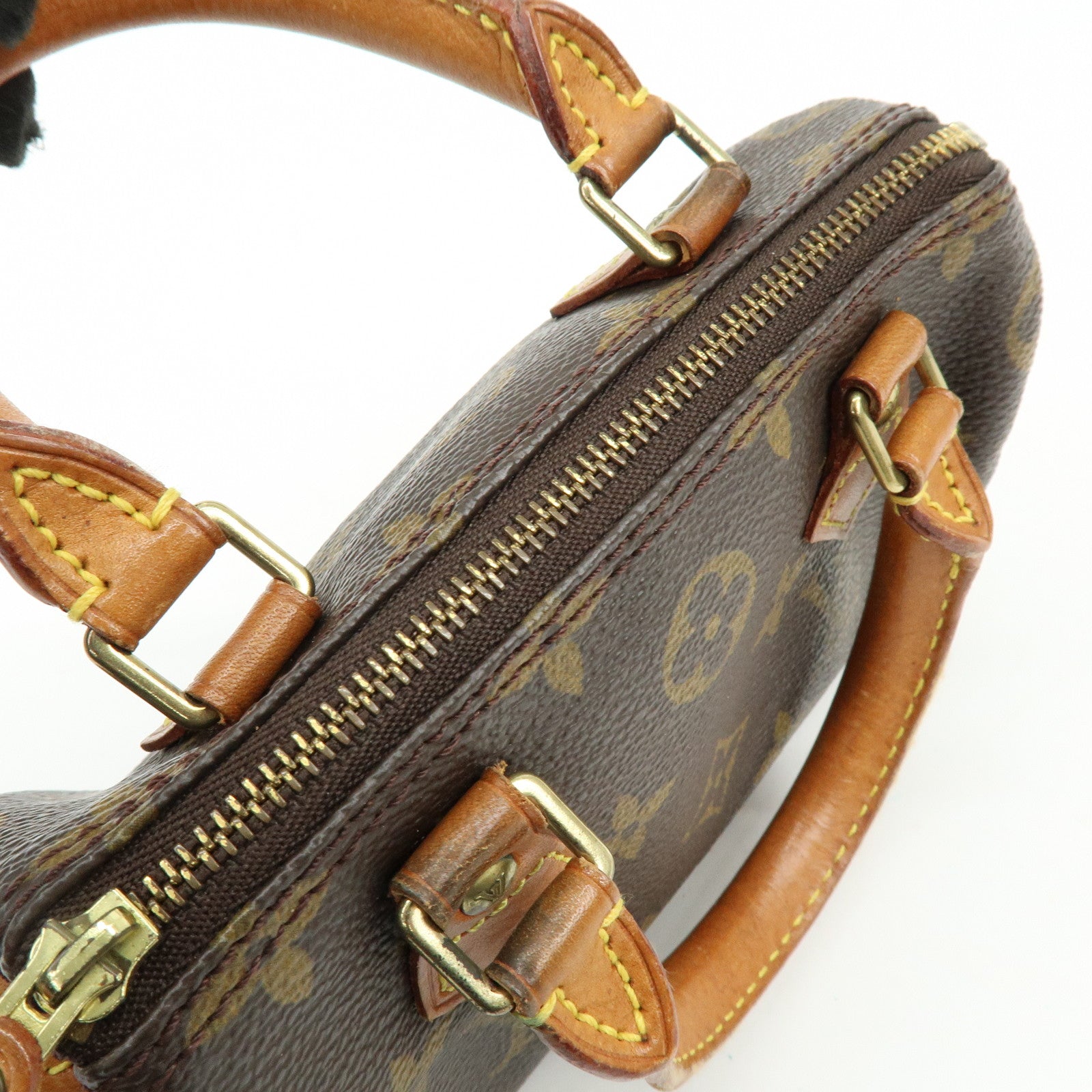 Louis Vuitton Monogram Mini Speedy Hand Bag ＆ Strap Brown M41534