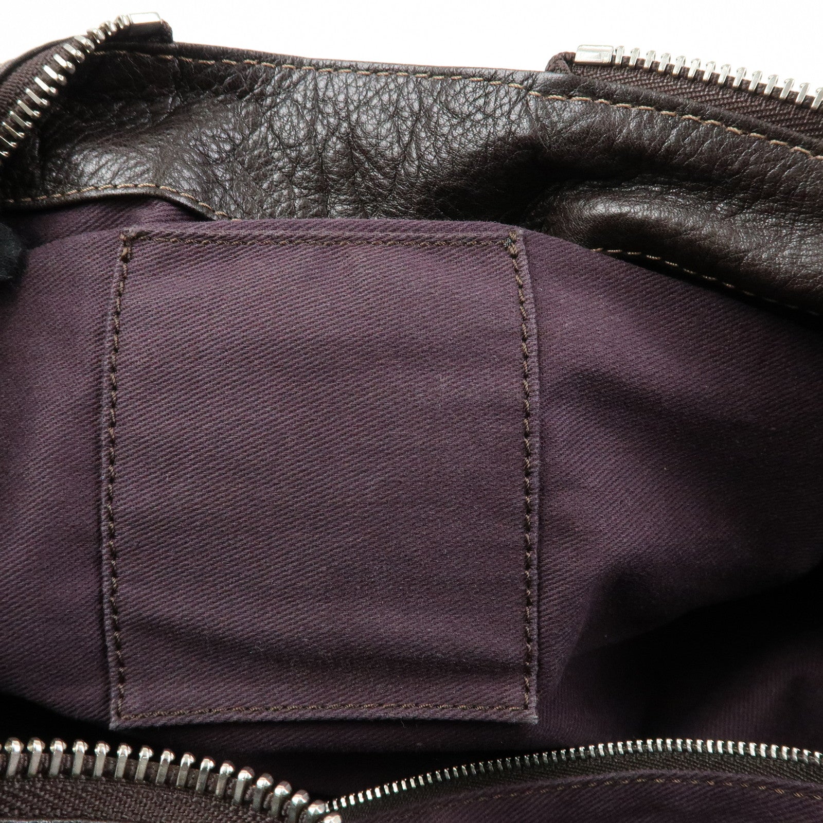 Chloe Paddington Leather Boston Bag Hand Bag Medium Dark Brown