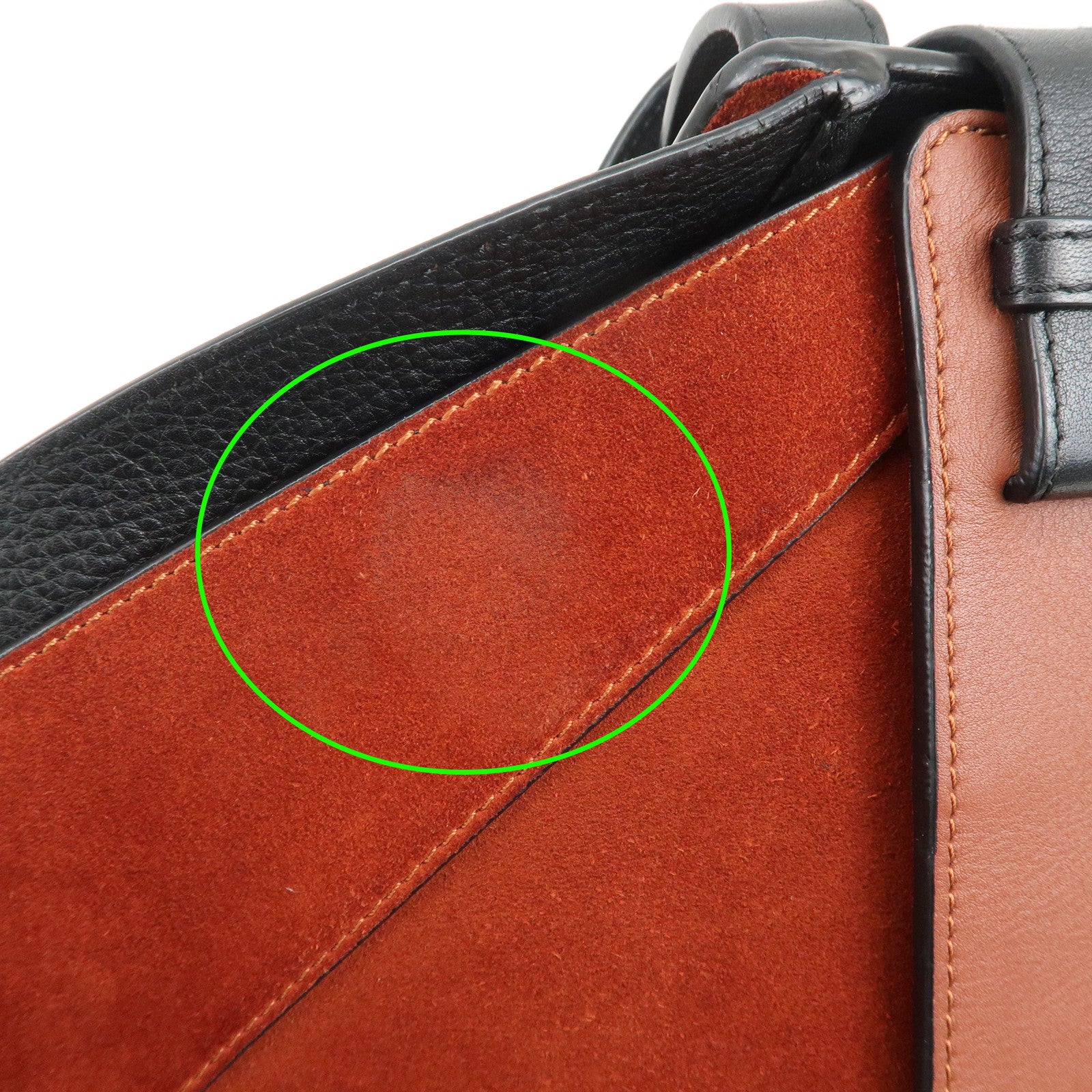 LOEWE Anagram Leather Suede Hammock Large 2Way Shoulder Bag Brown