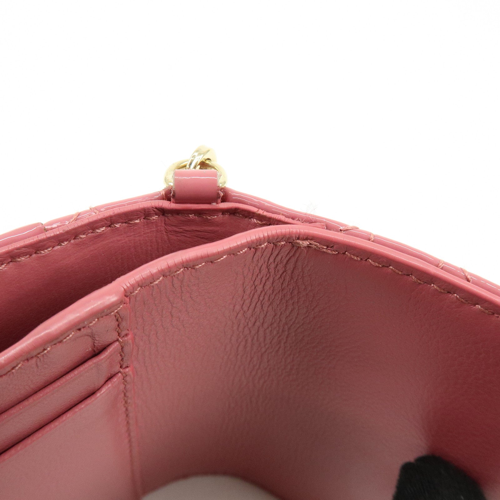 Christian Dior Canage Patent Leather Compact Wallet Pink