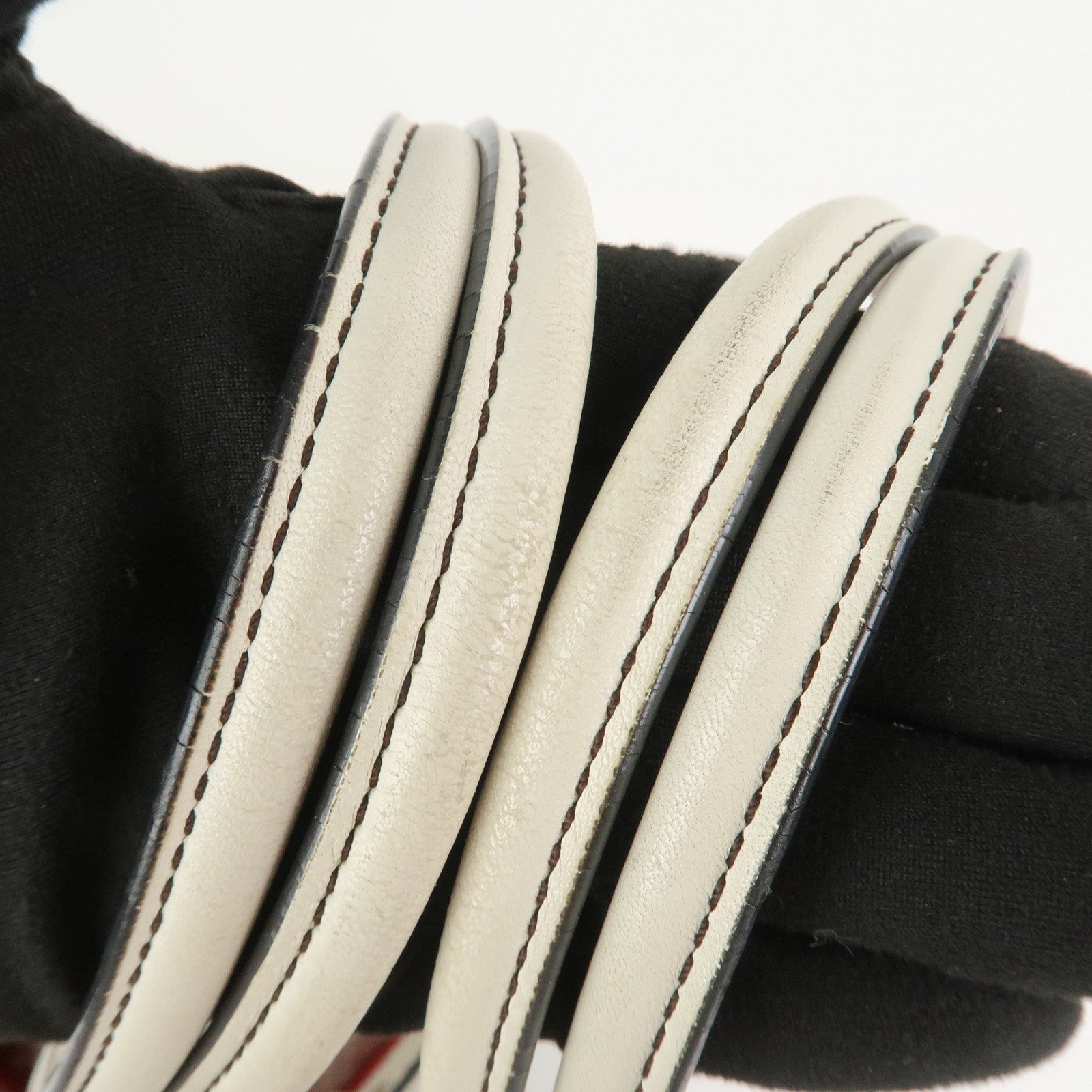 LOEWE Anagram Leather Shopper Tote Bag Shoulder Bag Hand Bag Ivory