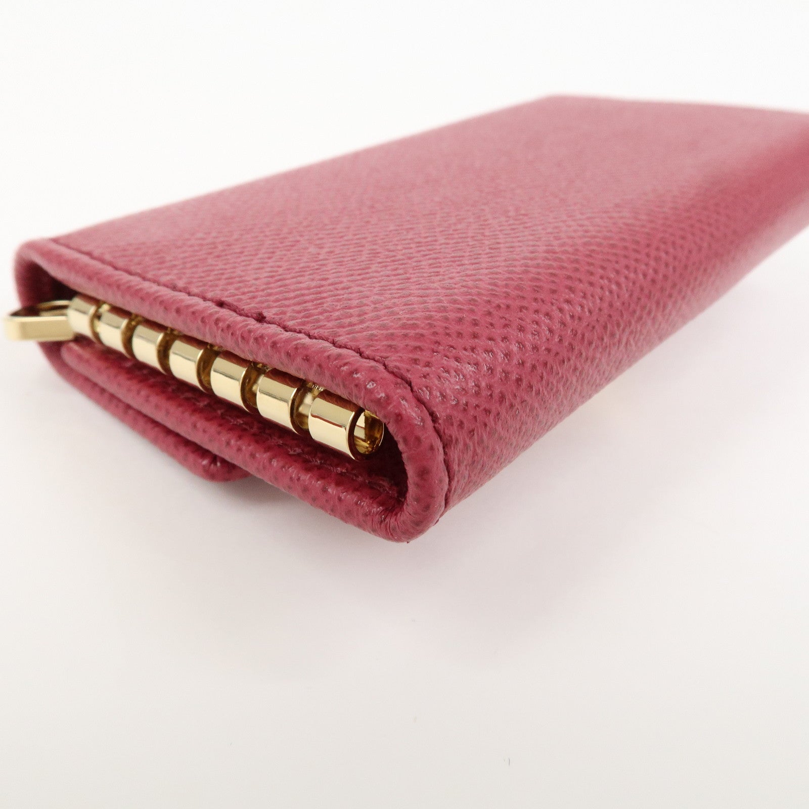 Ferragamo Gancini Leather 6 Ring Key Chain Key Case Red Gold