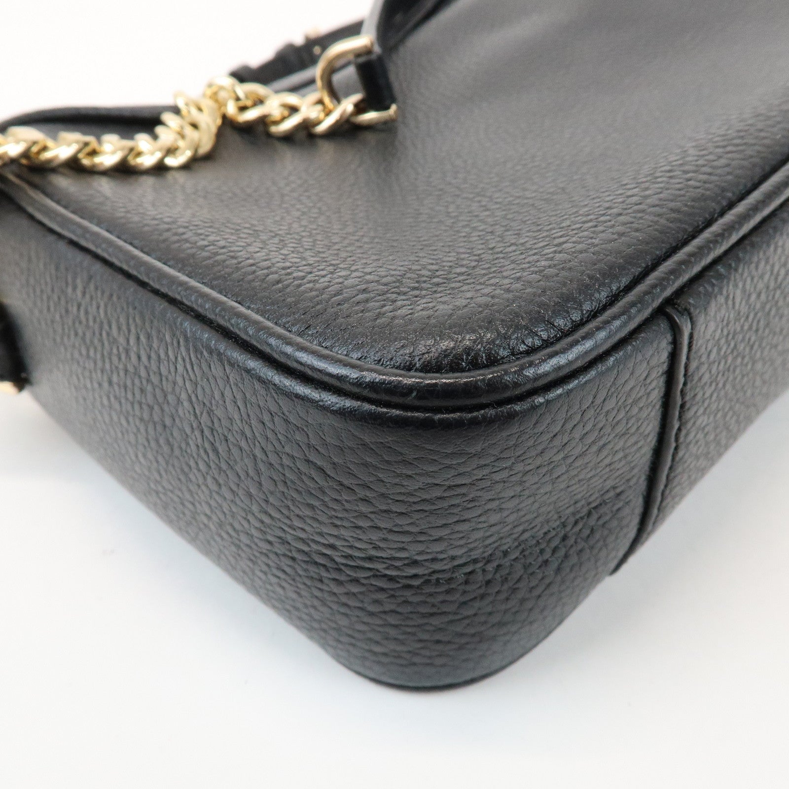 MICHAEL KORS Logo Leather Shoulder Bag Crossbody Bag Black