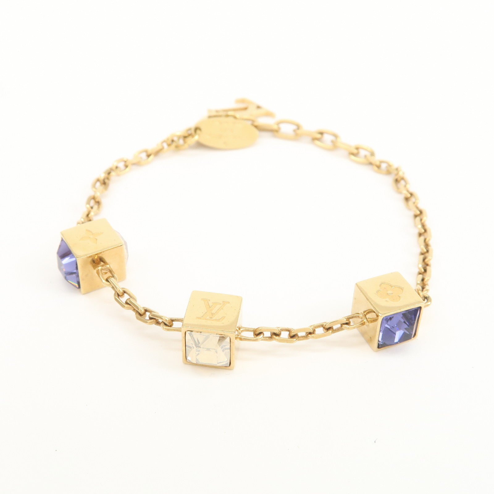 Louis Vuitton Monogram Bracelet Gamble Metal Bracelt Gold M65209