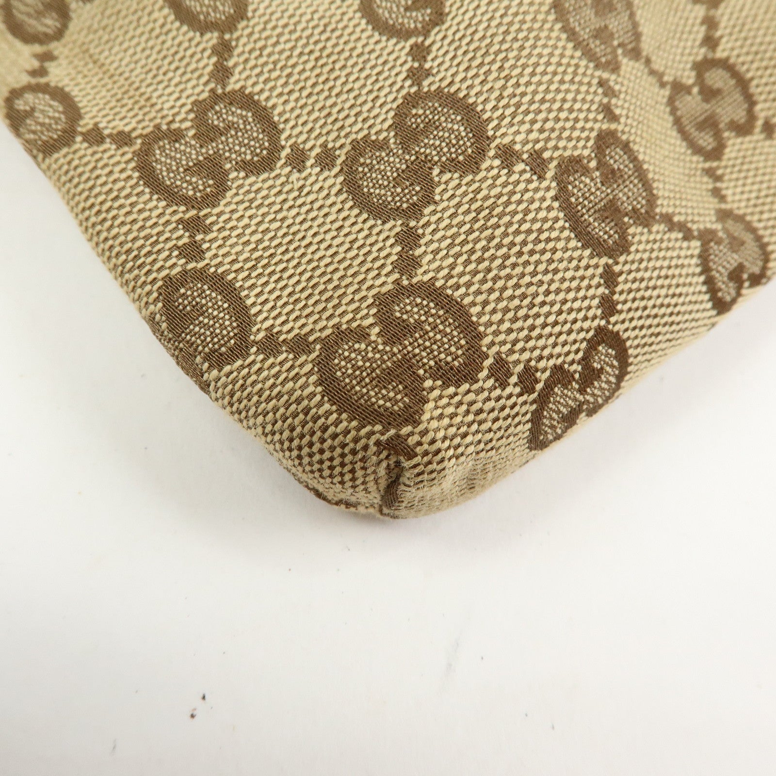 GUCCI GG Canvas Leather Waist Bag Crossbody Bag Beige Brown 28566