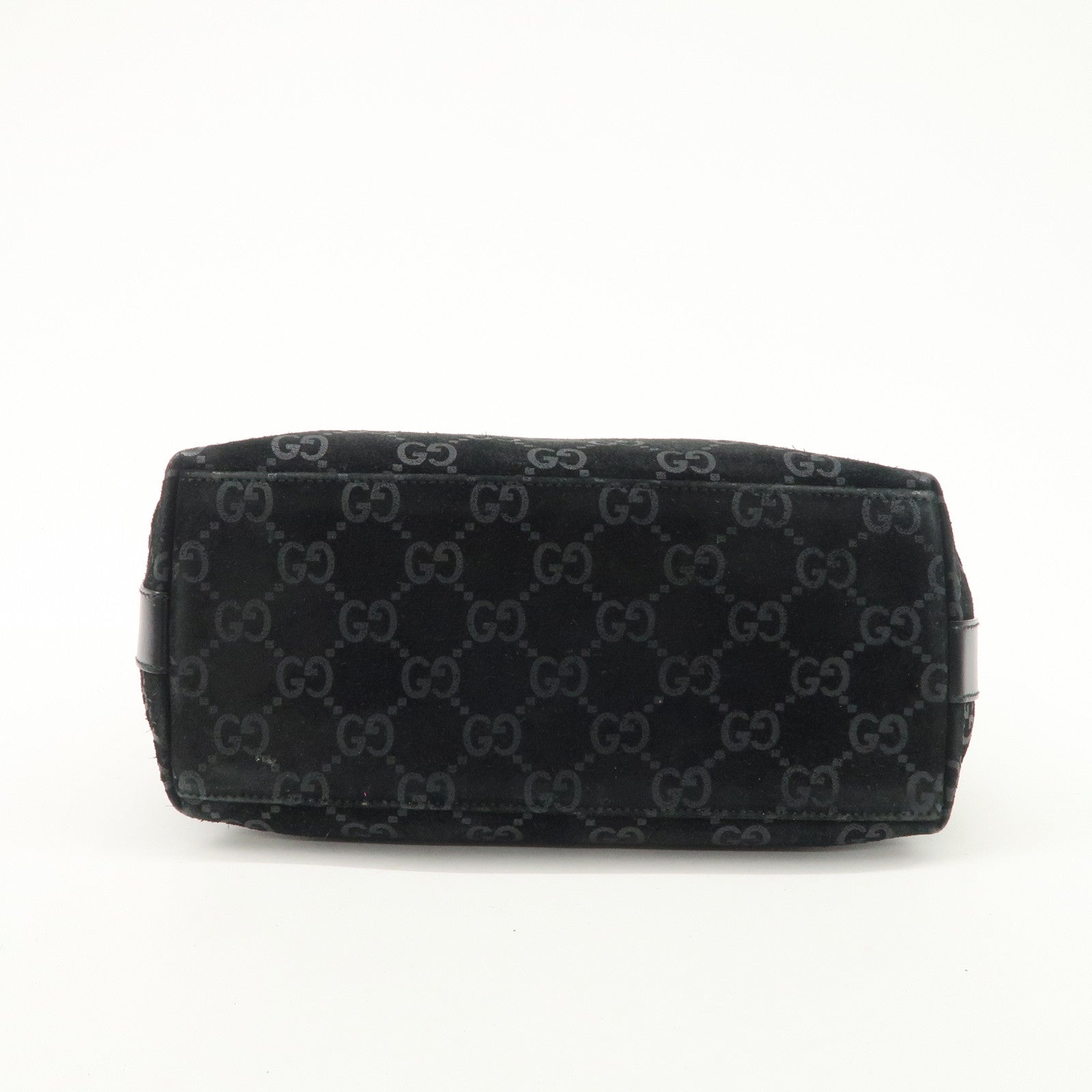 GUCCI GG Suede Leather Shoulder Bag Hand Bag Black 002.0602 Used