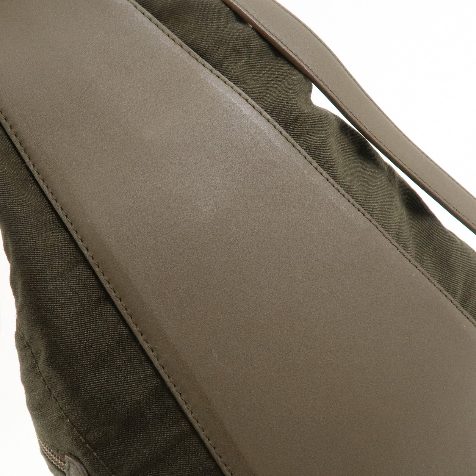 LOEWE Anagram Canvas Leather Backpack Rucksuck Khaki Brown