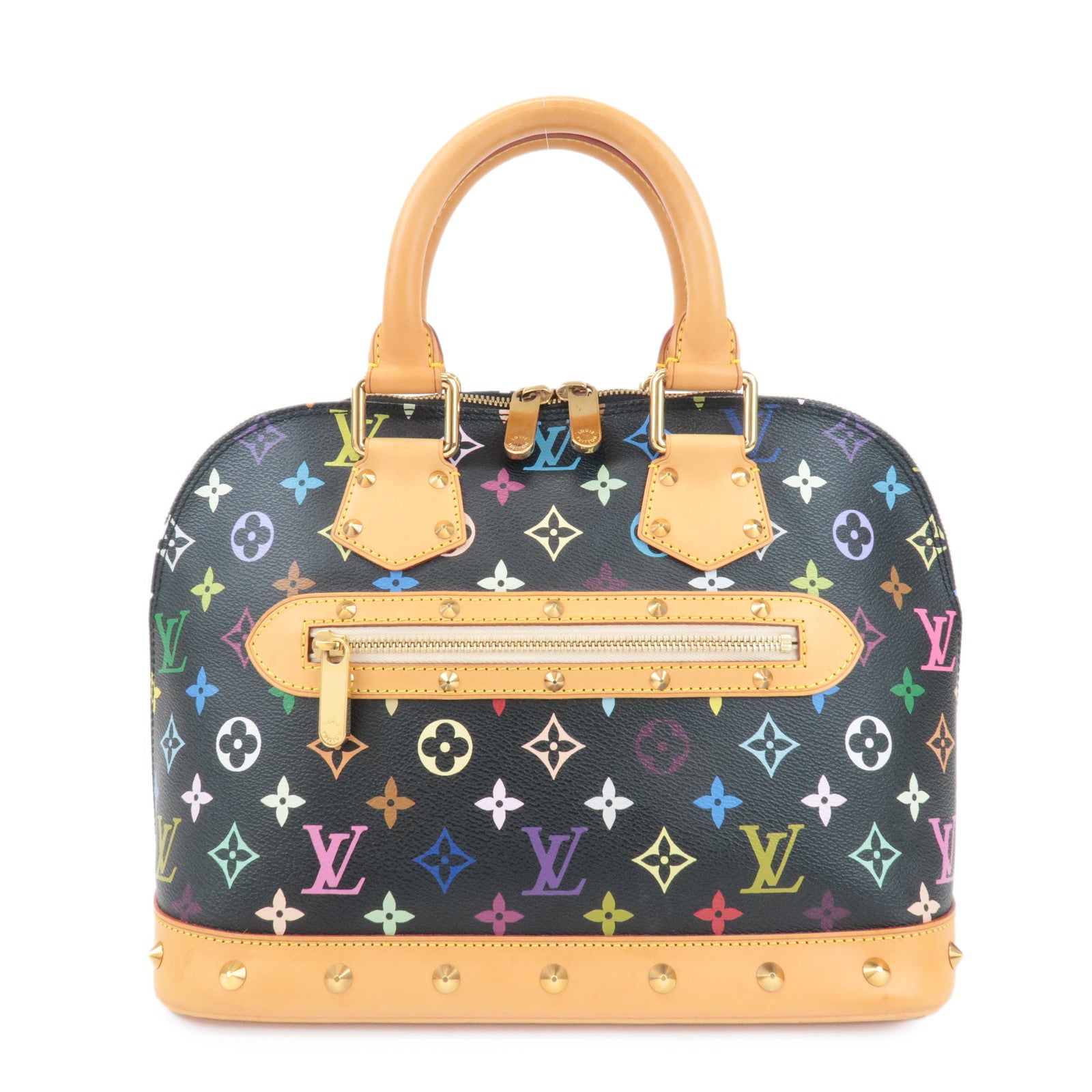 Louis Vuitton Monogram Multicolor Alma Hand Bag Noir M92646