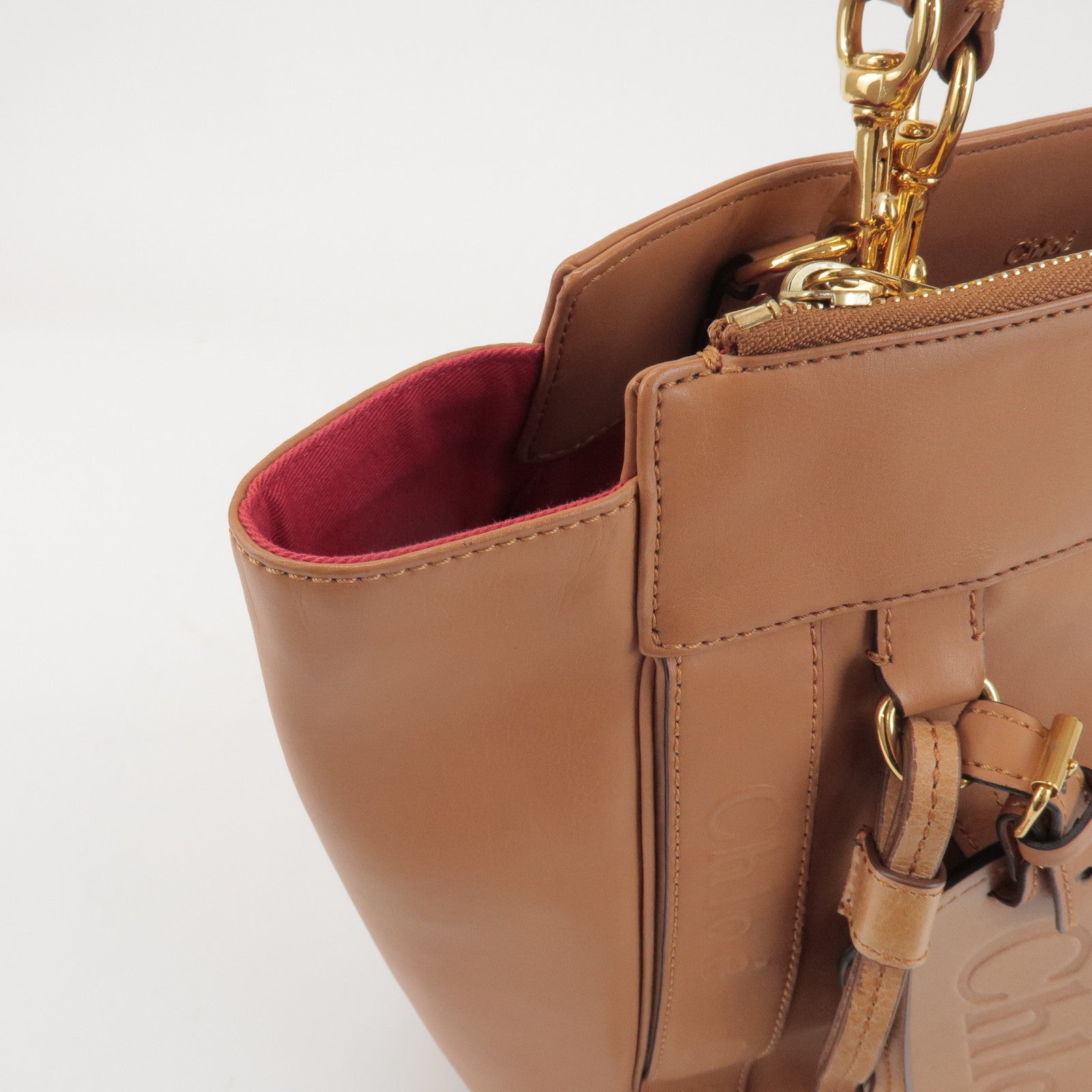 Chloe Eden Leather Tote Bag Shoulder Bag Hand Bag Brown