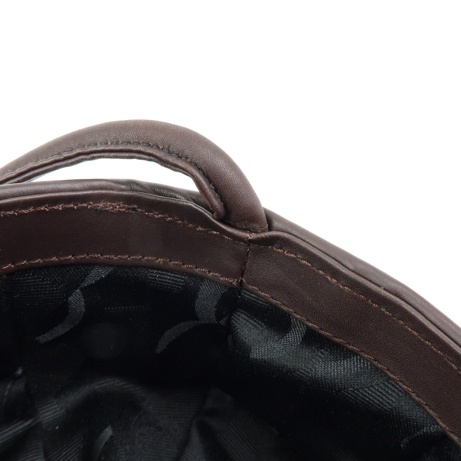 Ferragamo Leather Shoulder Bag Crossbody Bag Acorn Bag Dark Brown