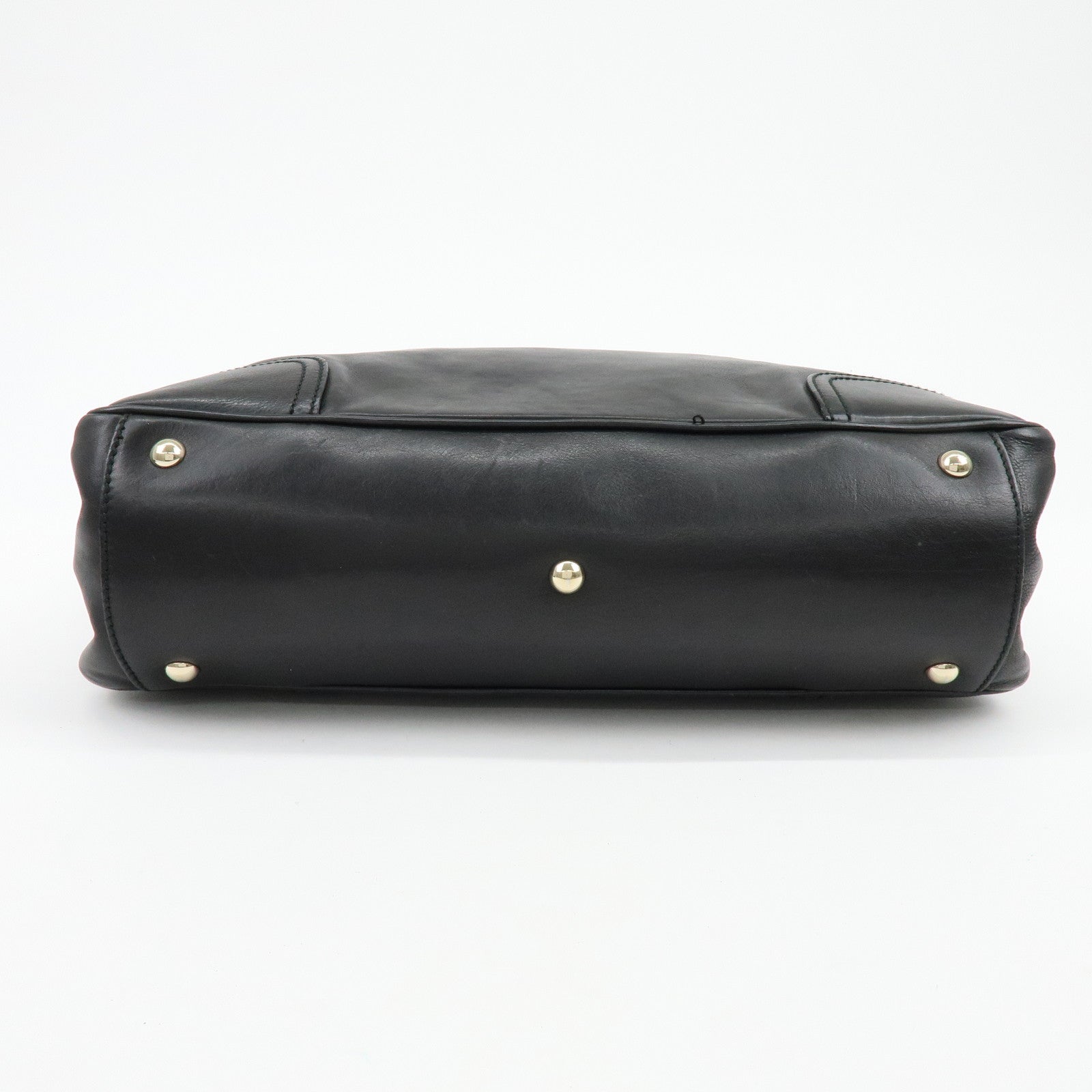 GUCCI Princy Leather Tote Bag Shoulder Bag Hand Bag Black 177052