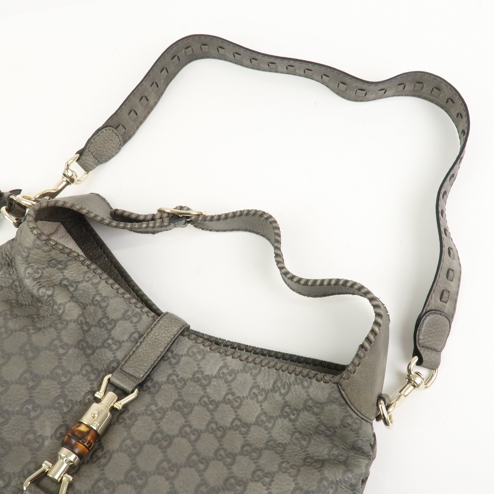 GUCCI Bamboo Guccissima Leather 2Way Bag Hand Shoulder Bag 218491