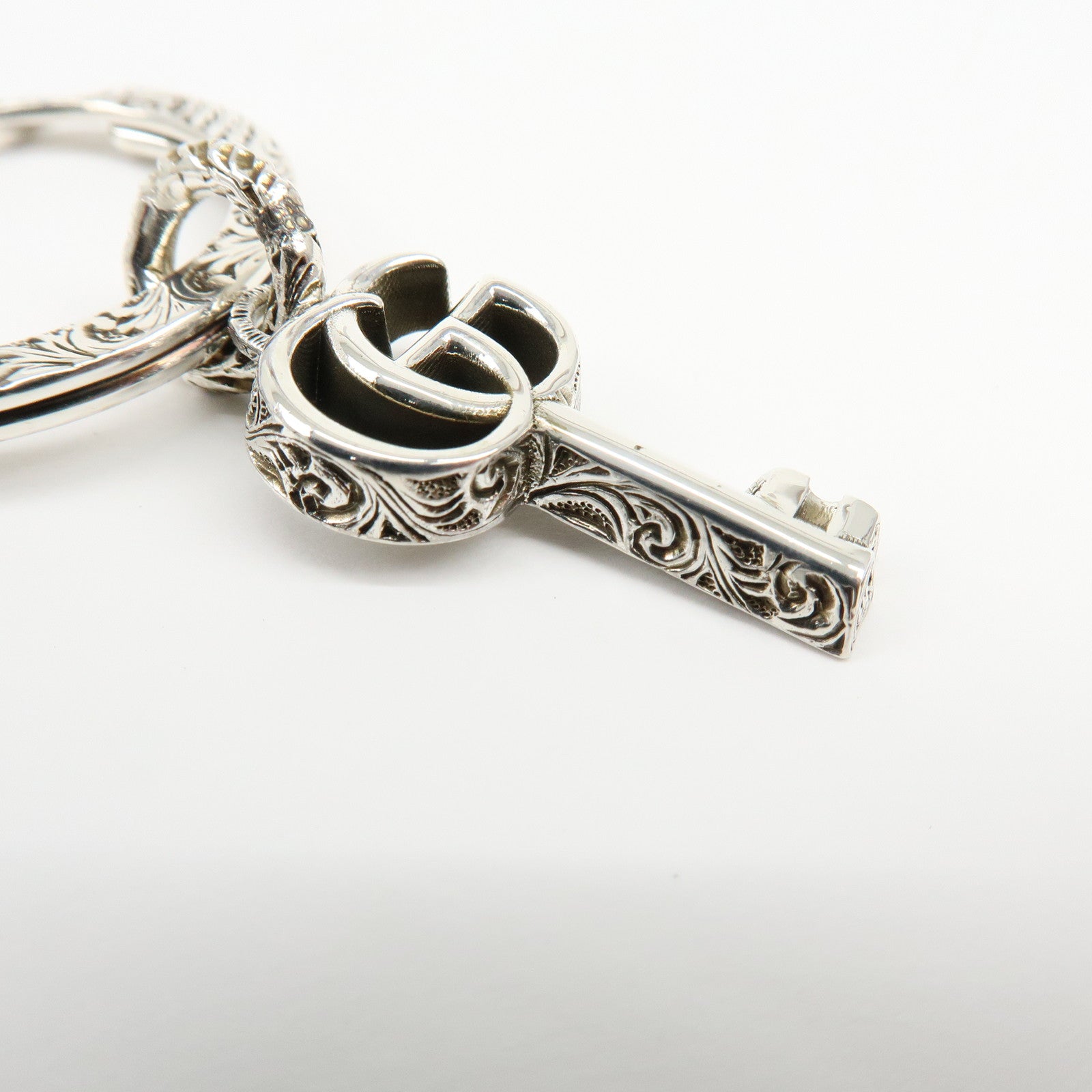 GUCCI Double G Key Motif Bag Charm Key Holder SV925 Silver