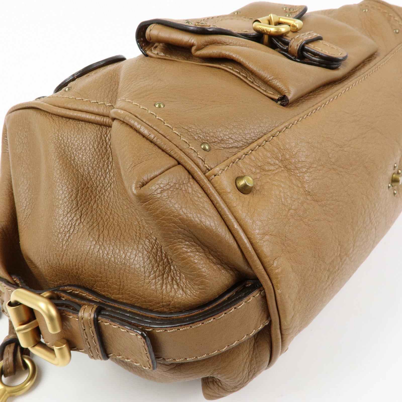 Chloe Paddington Leather Shoulder Bag Boston Bag Brown