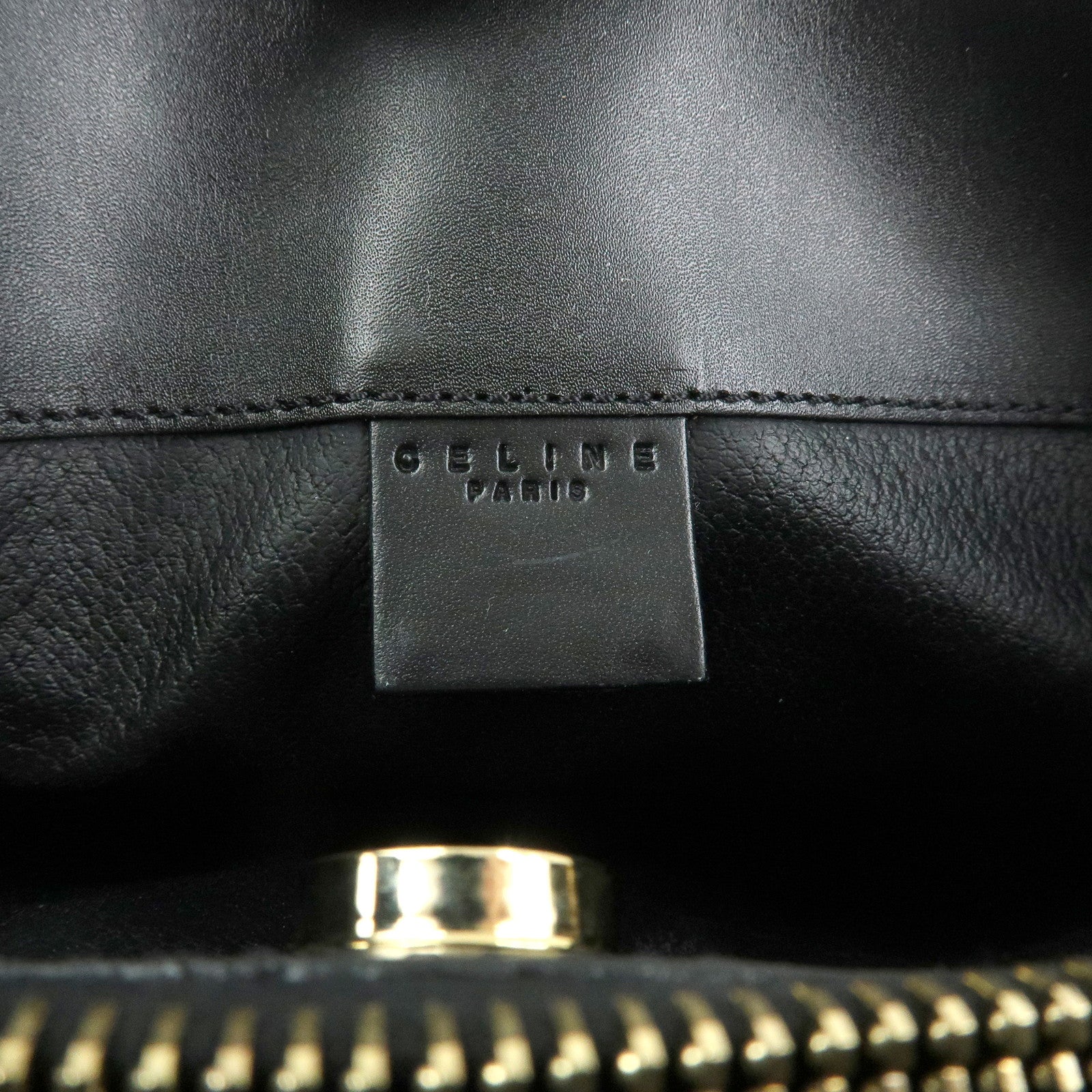 CELINE Macadam PVC Leather Shoulder Bag Black Brown