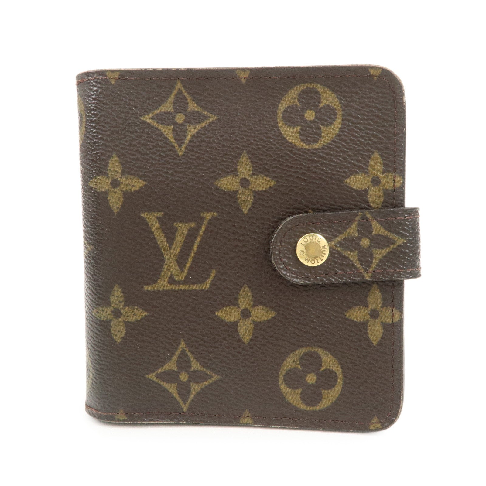 Louis Vuitton Monogram Canvas Compact Zippy Wallet Brown M61667