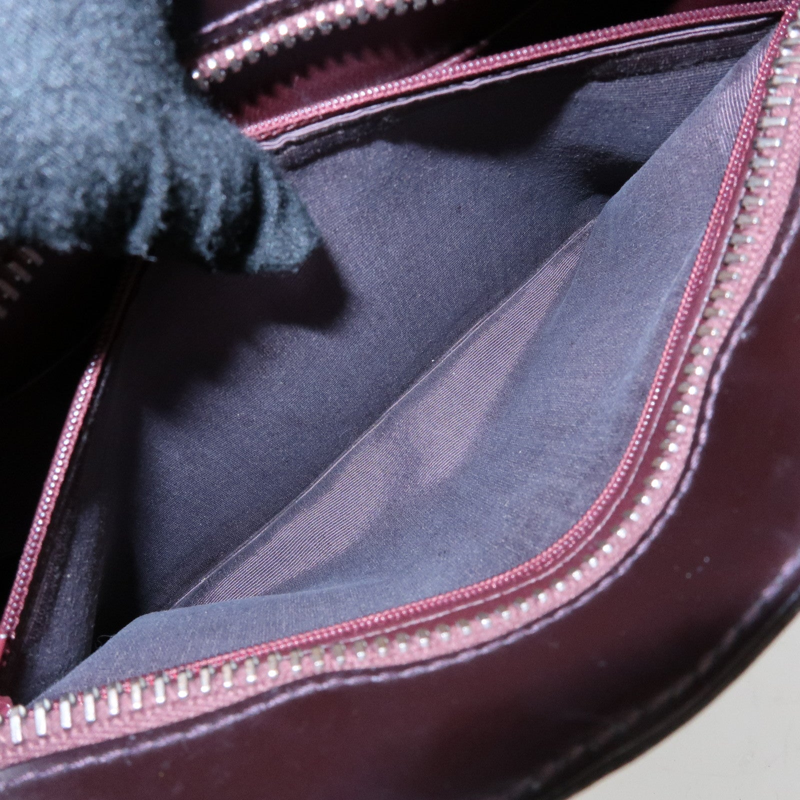 CHANEL Logo Patent Leather Tote Bag Shoulder Bag Brown