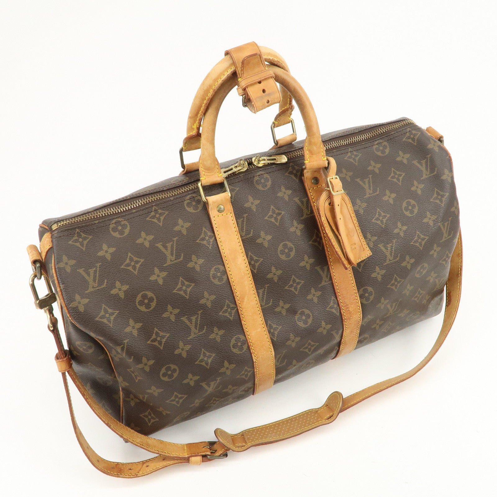 Louis Vuitton Monogram Keep All Bandouliere 45 Boston Bag M41418