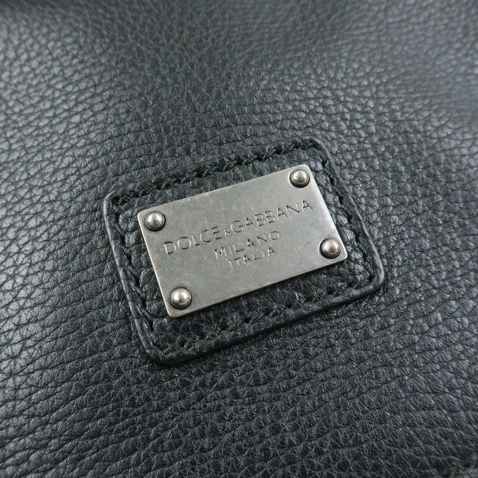 Dolce & Gabbana Leather 2Way Bag Hand Bag Shoulder Bag Black