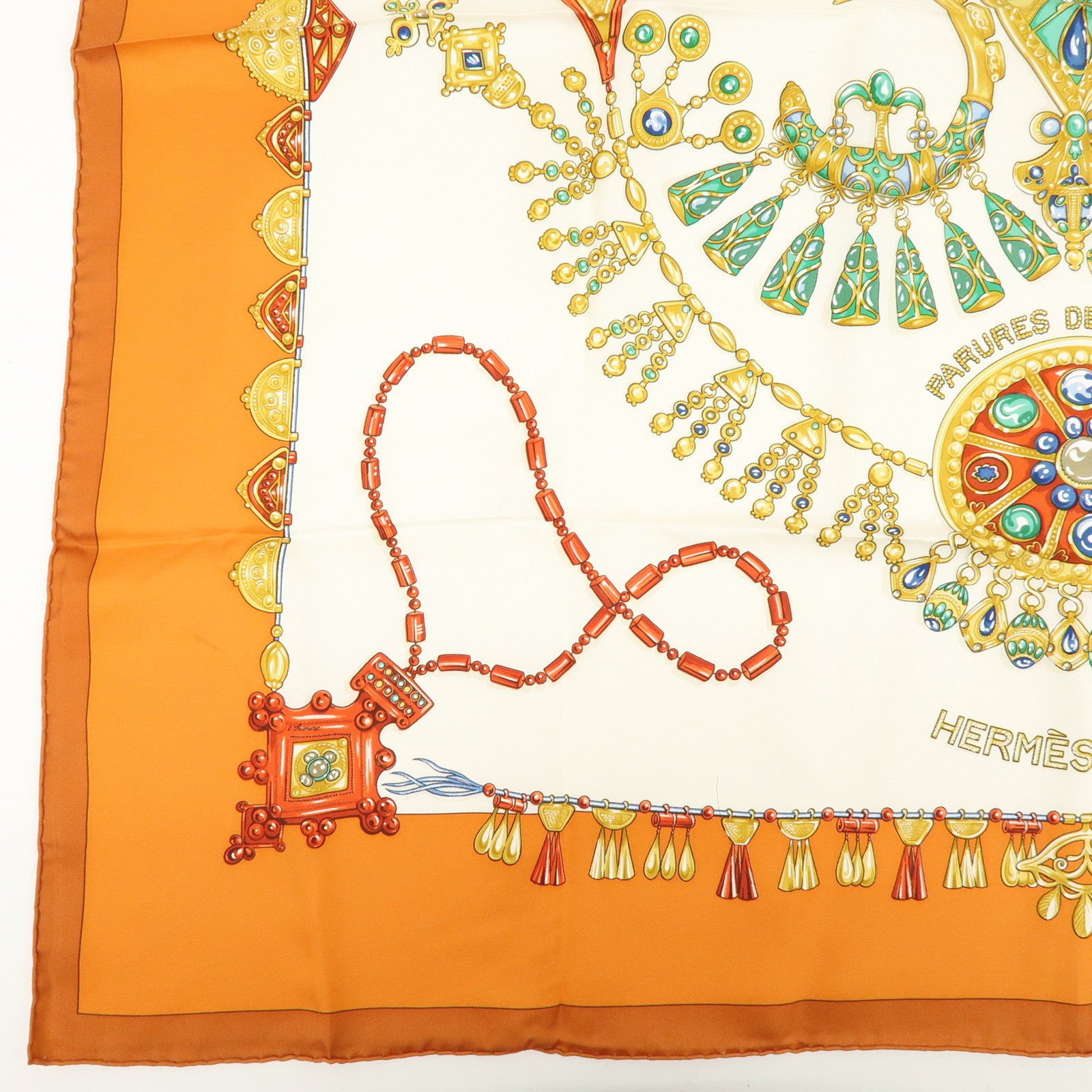 HERMES Carre 90 Silk 100% Scarf PARURES DES MAHARAJAS